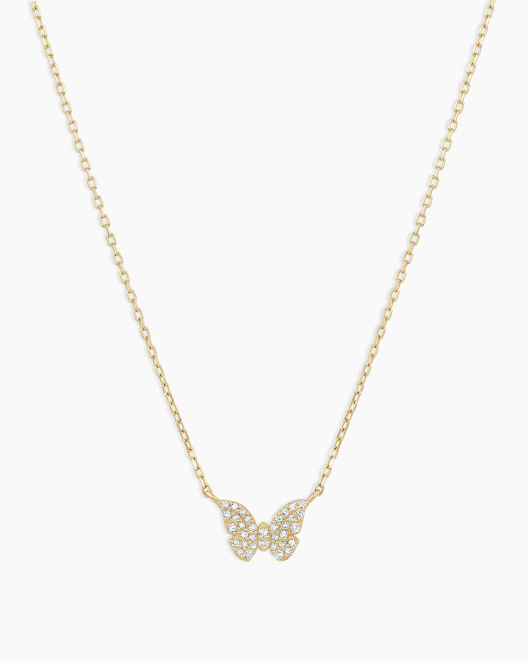 Fine 14K Diamond Butterfly Necklace