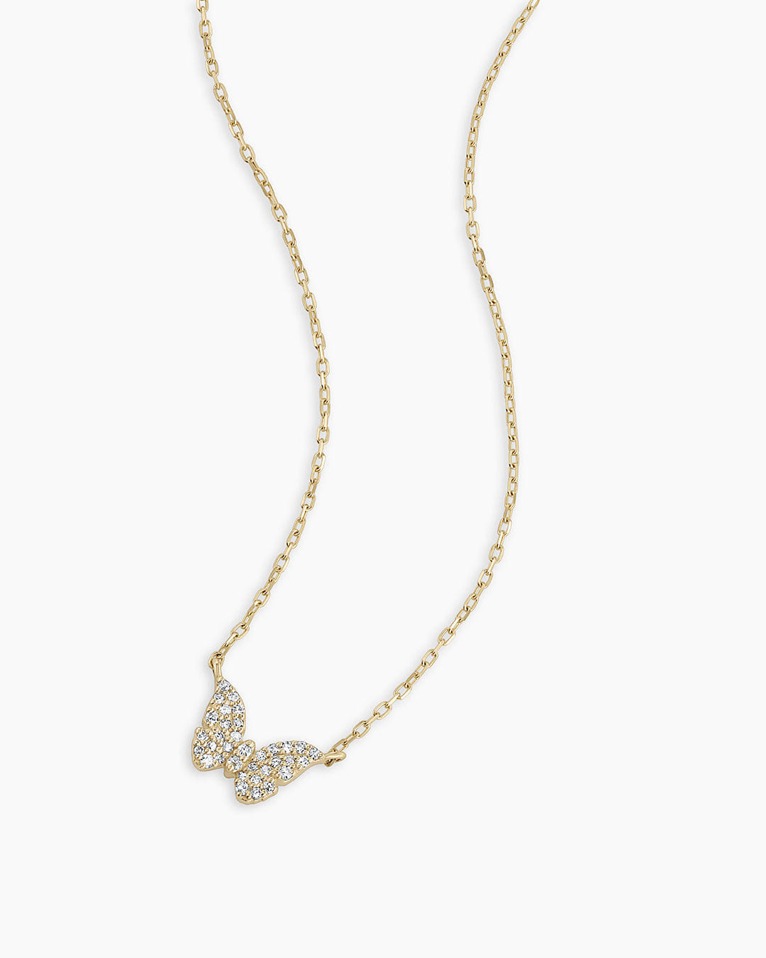 Fine 14K Diamond Butterfly Necklace