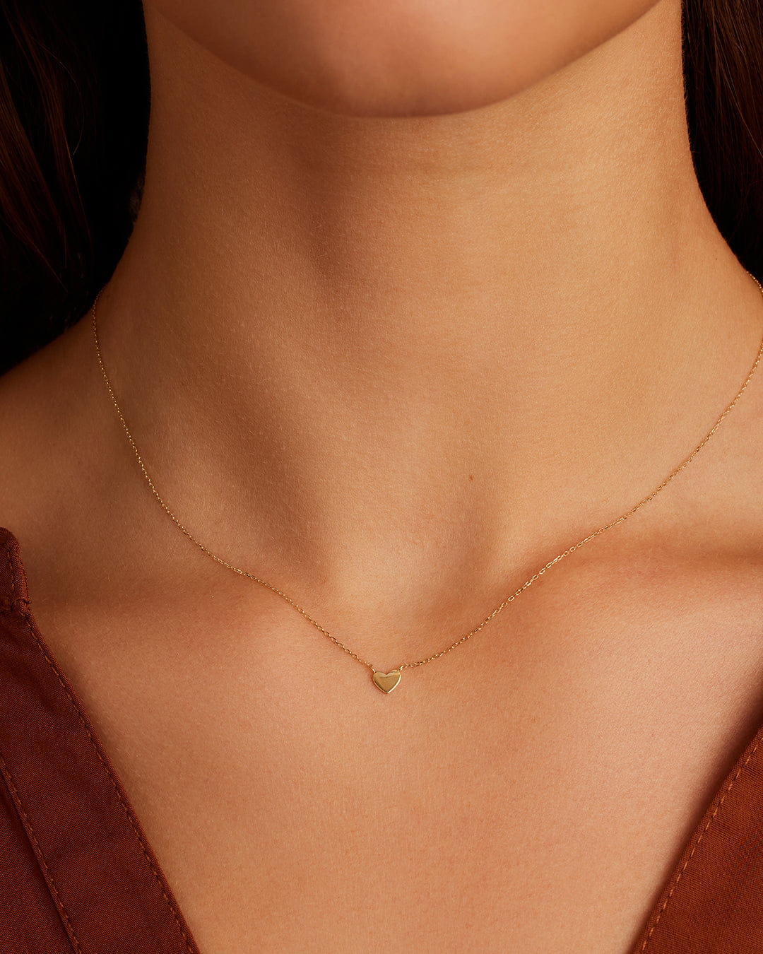 Fine 14K Gold Heart Mini Necklace