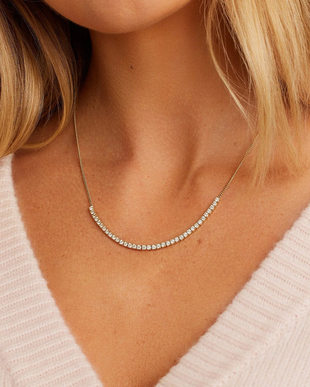 Fine 14K Diamond Melbourne Statement Row Necklace