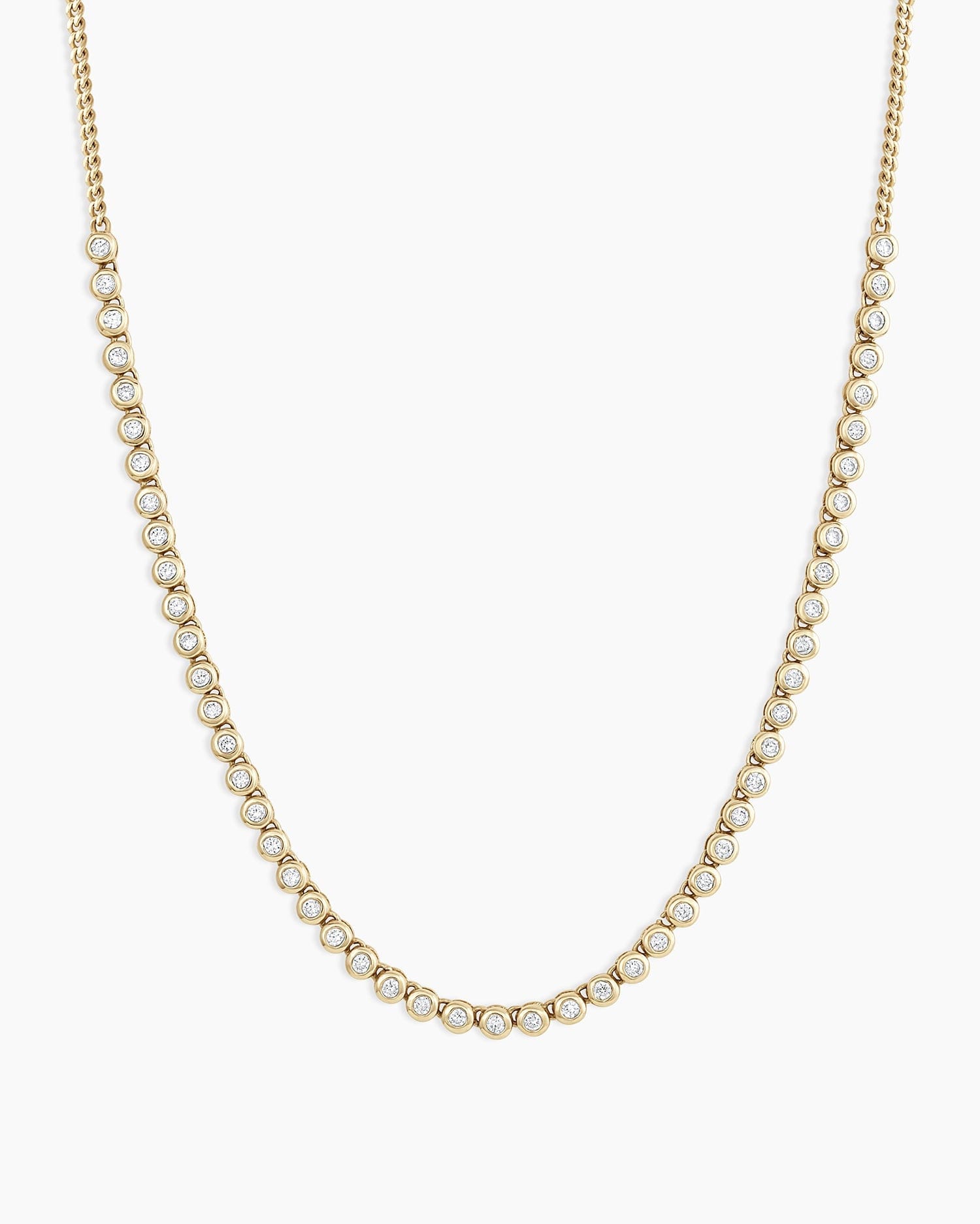 Fine 14K Classic Diamond Row Necklace