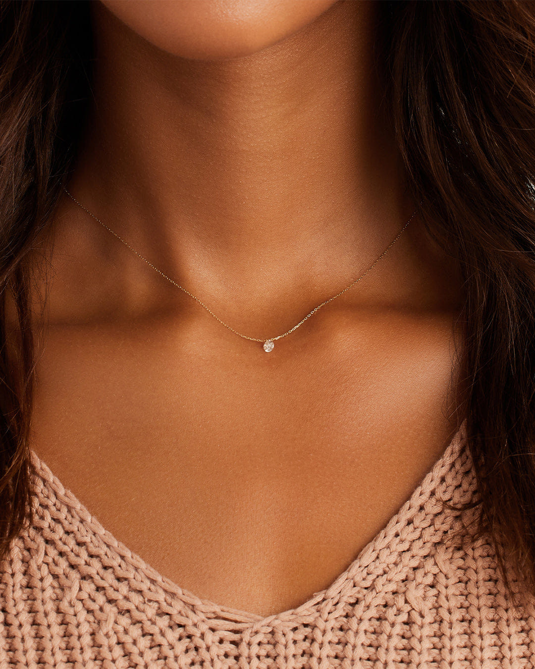 Fine 18K Floating Diamond Statement Necklace