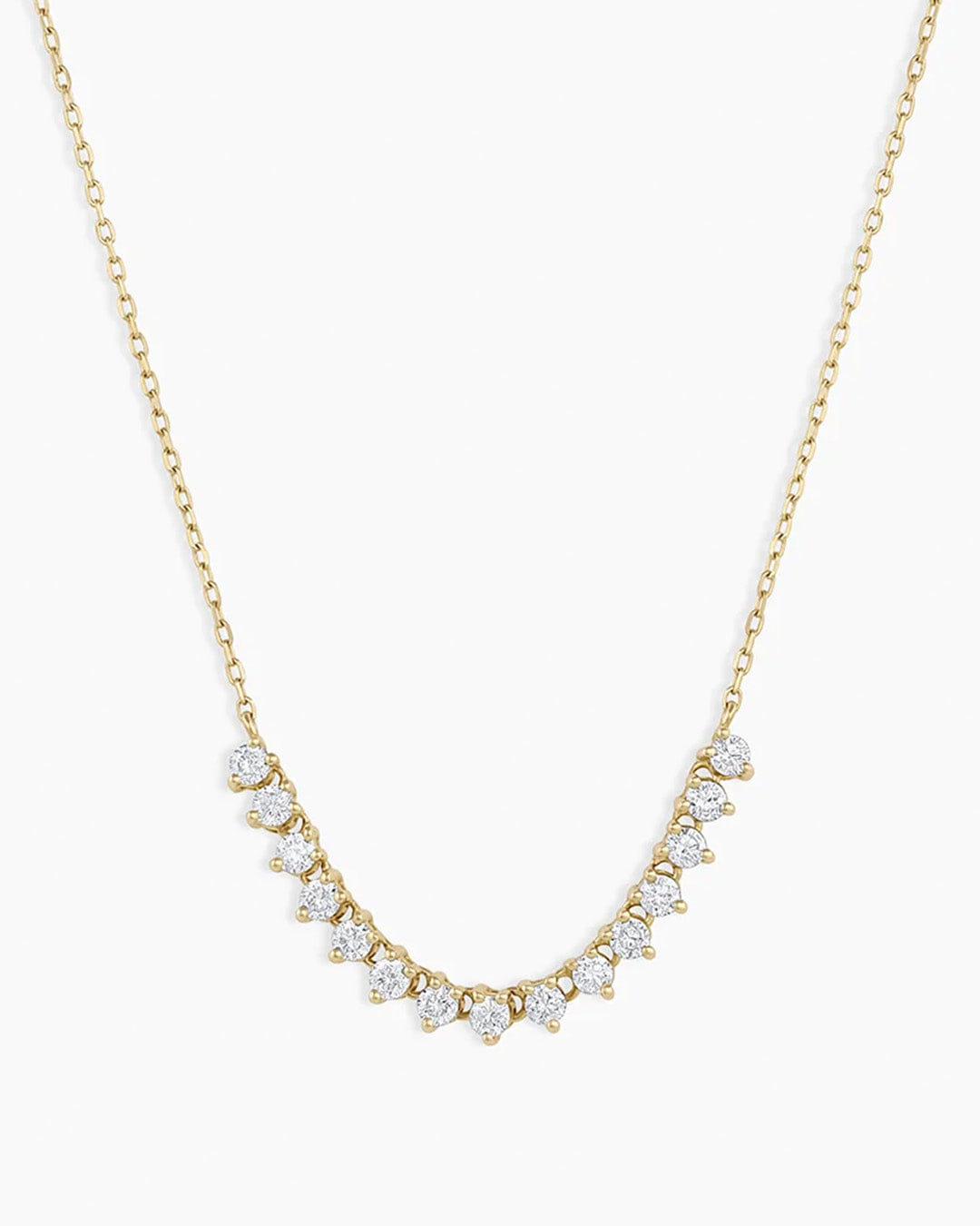 Fine 14K Diamond Cluster Row Necklace