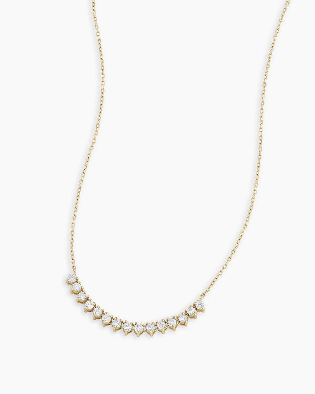 Fine 14K Diamond Cluster Row Necklace
