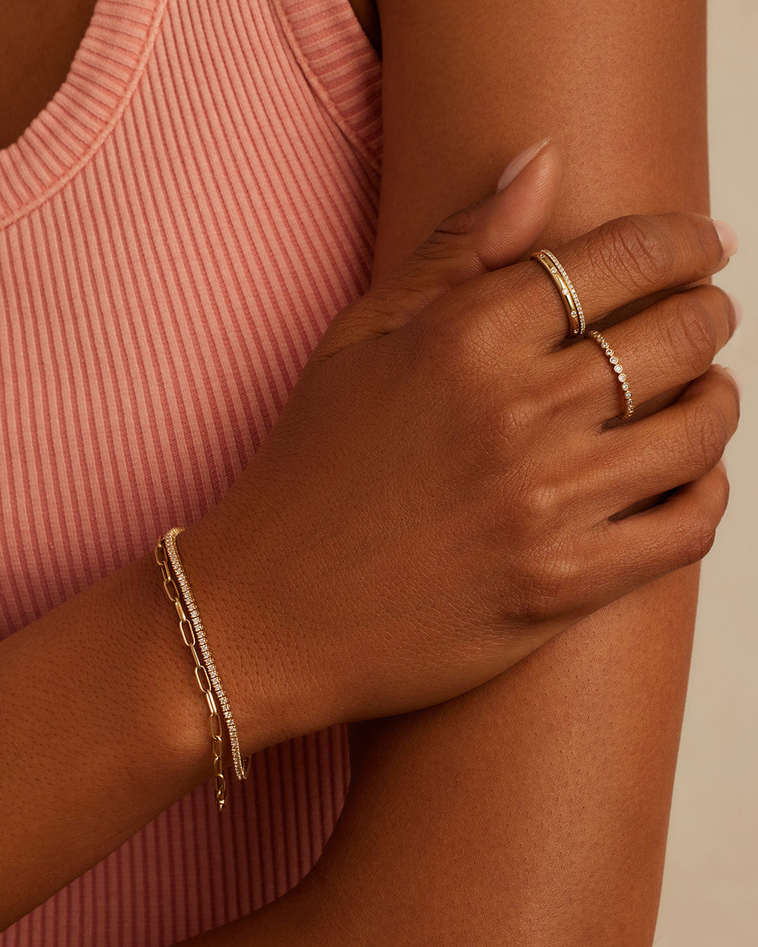 Fine 14K Melbourne Diamond Tennis Bracelet