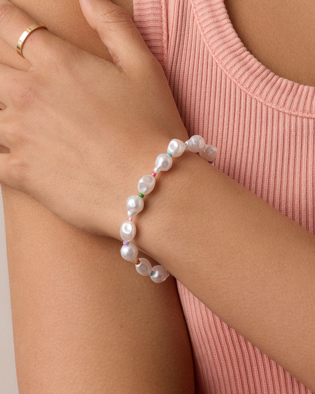 Summer 2025 Fashion Pearl Rainbow Cove Bracelet