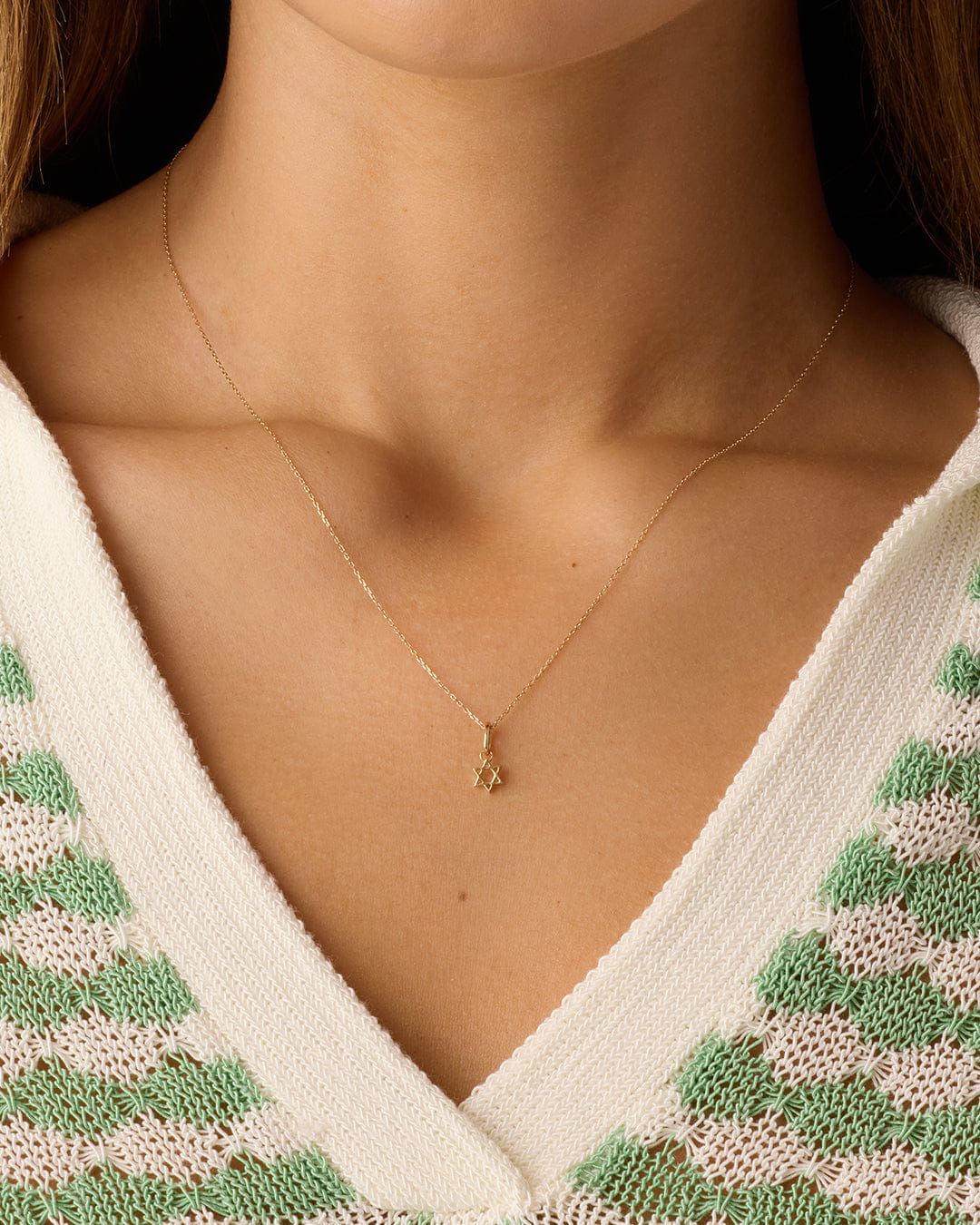 April 2025 Mothers Day 14K Gold Star of David Charm Necklace