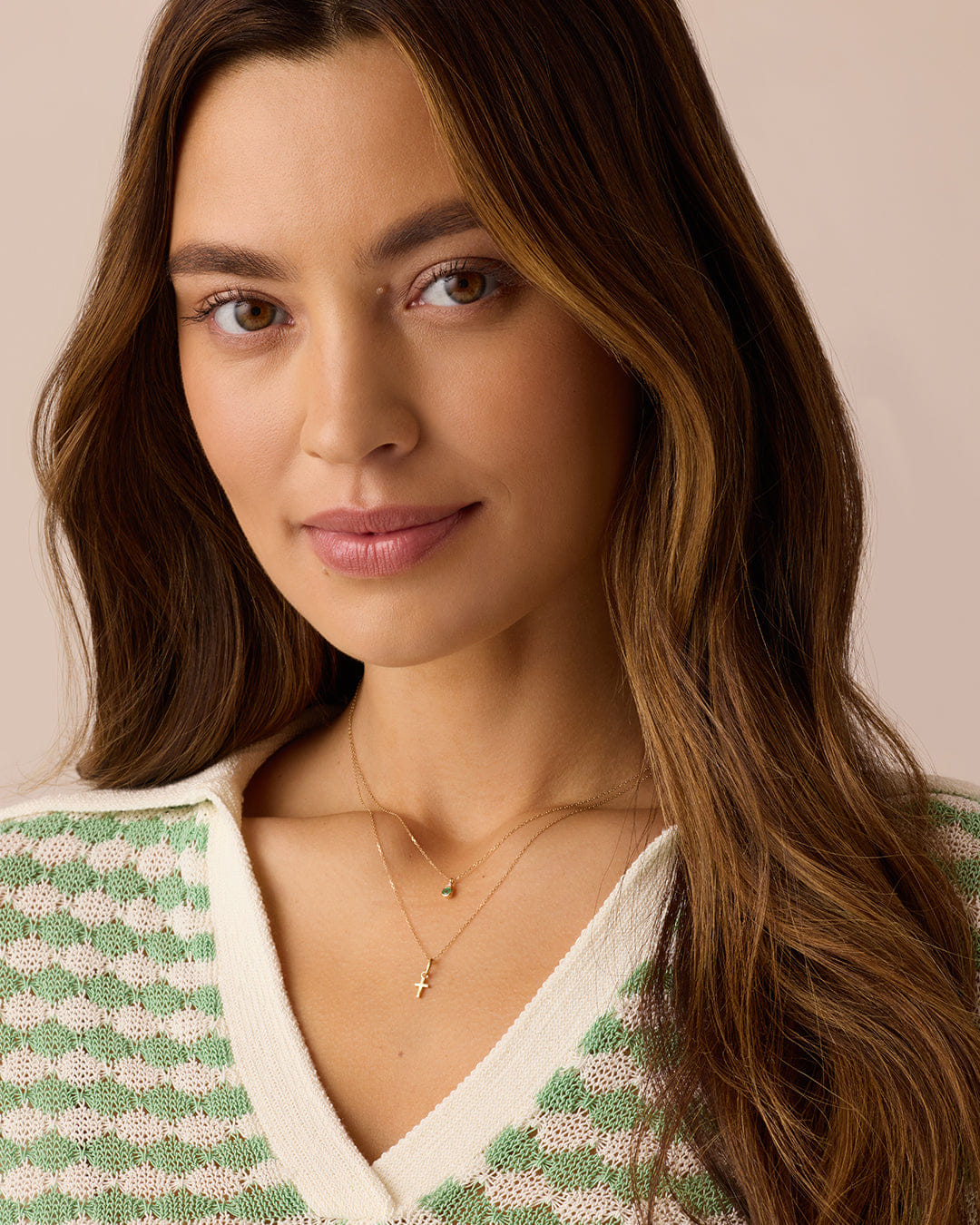 April 2025 Mothers Day 14K Gold Cross Charm Necklace