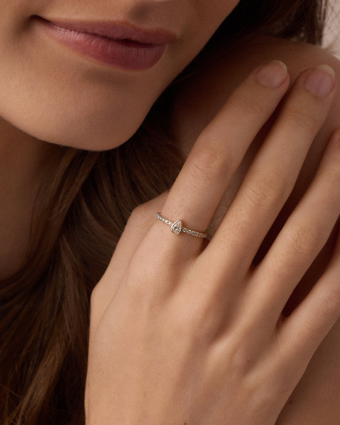 Fine 14K Lab Grown Diamond Pear Eternity Ring