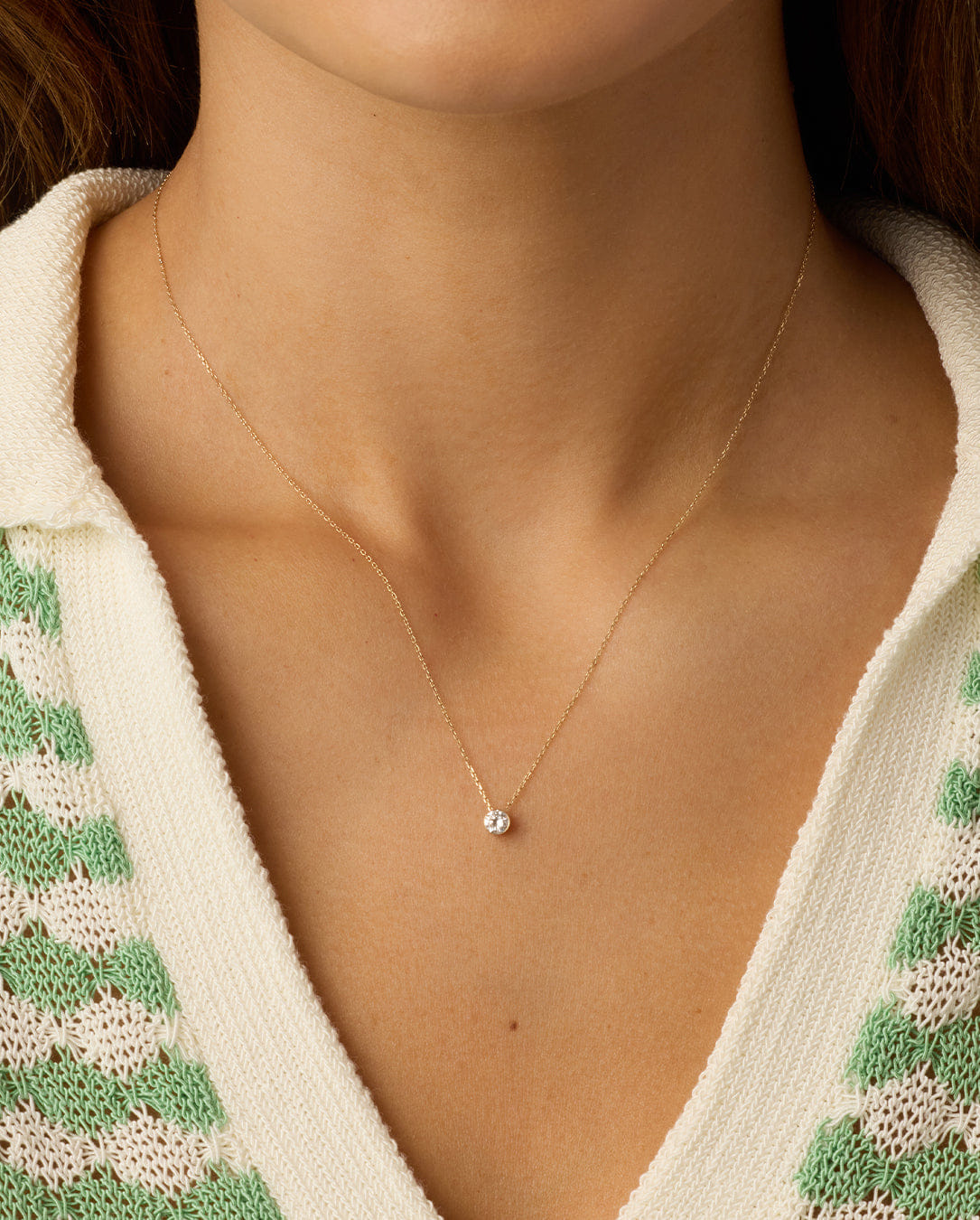 Fine 14K Lab Grown Diamond Halo Necklace