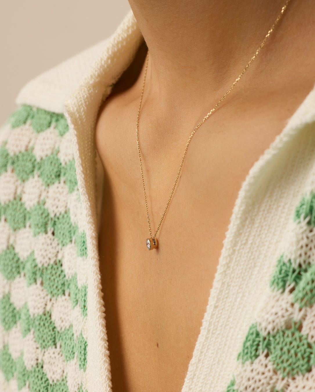 Fine 14K Lab Grown Diamond Halo Necklace