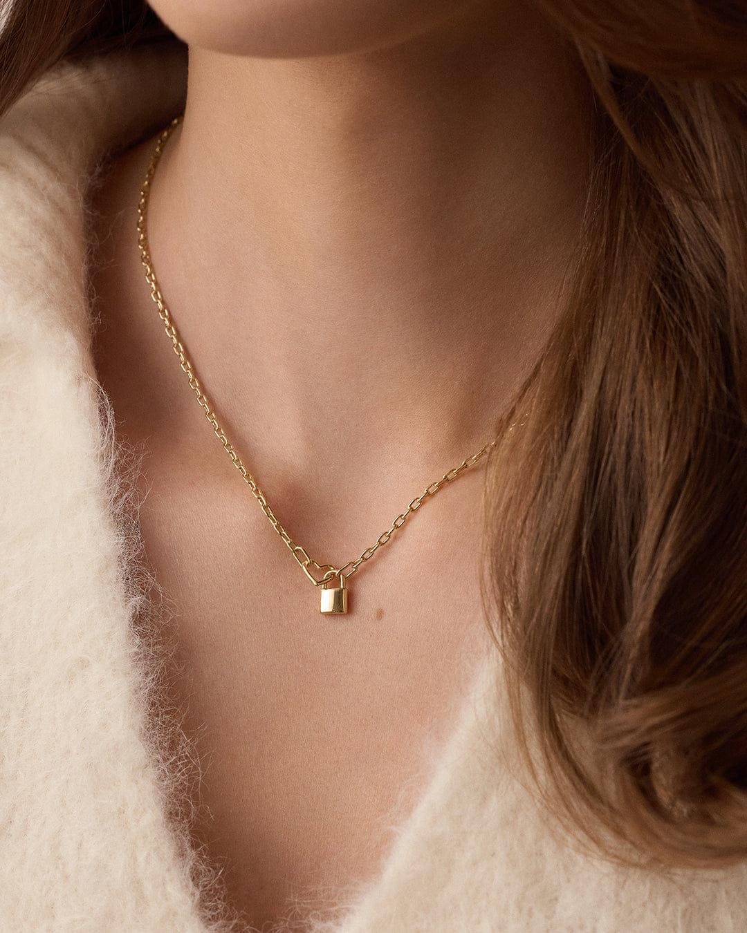 Winter 2025 Fashion Heart Padlock Interlocking Necklace