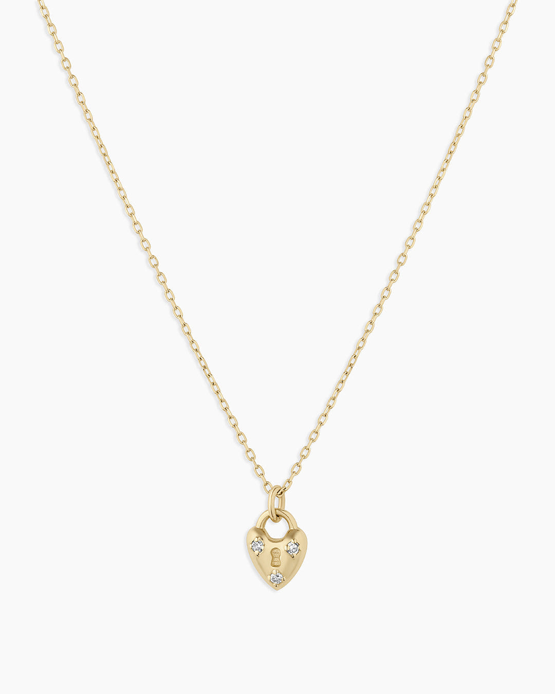 Winter 2025 Fine 14K Diamond Bond Lock Necklace