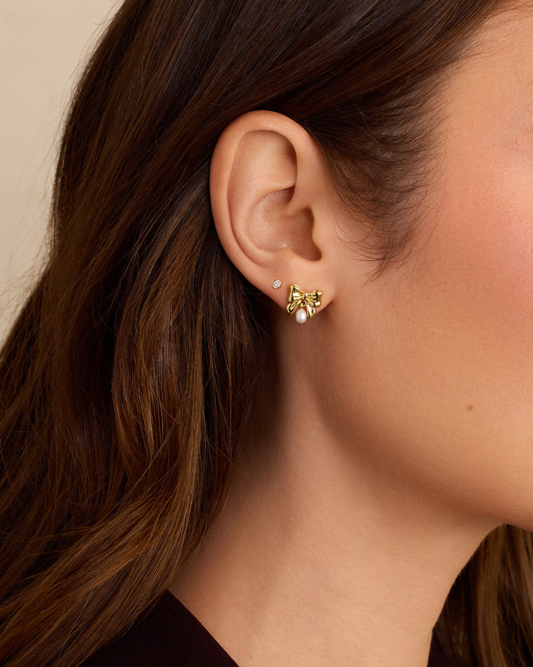 Holiday 2024 Fashion Bow Pearl Earrings