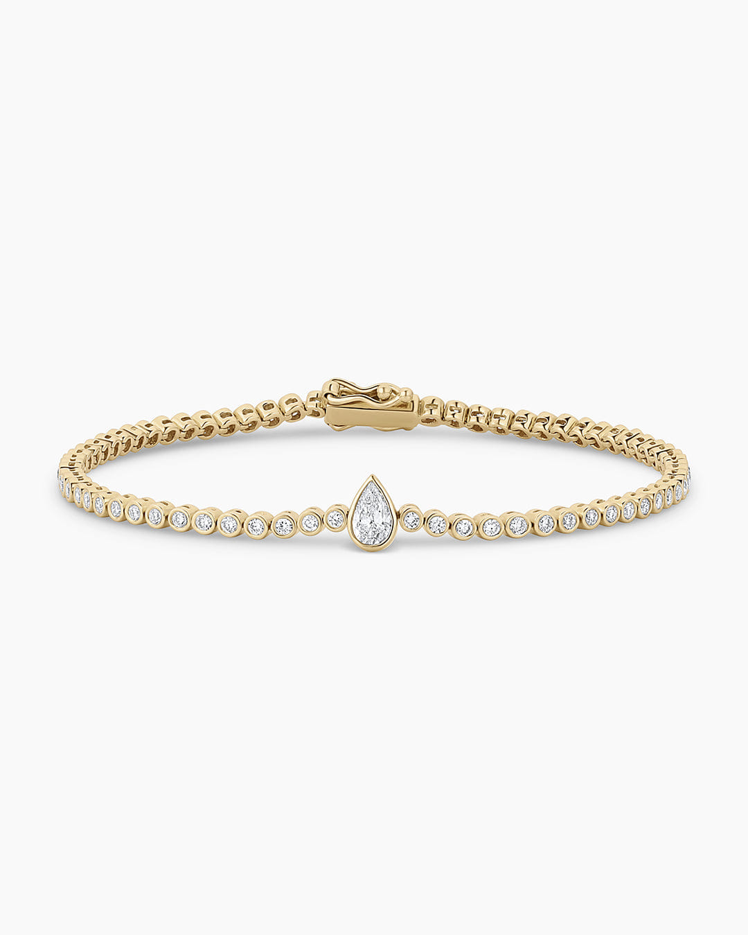 Fine 14K Lab Grown Diamond Pear Tennis Bracelet