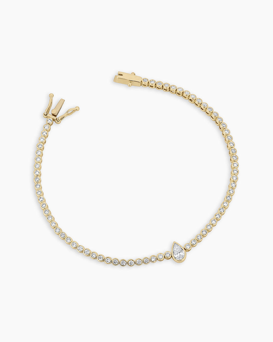 Fine 14K Lab Grown Diamond Pear Tennis Bracelet