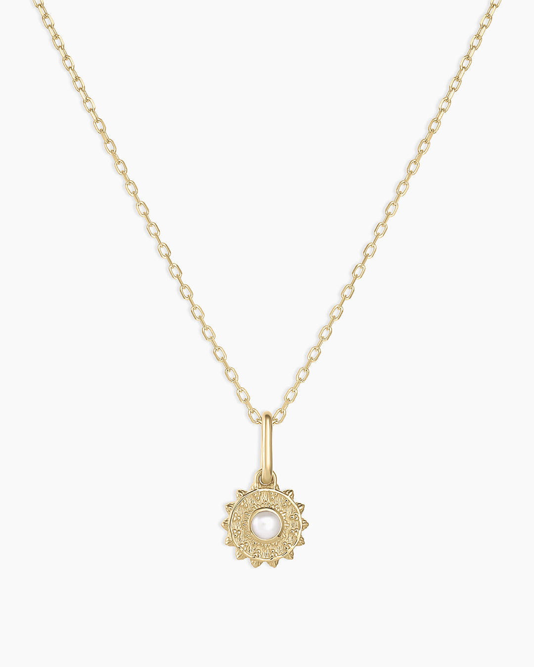 Fine 14K Gold Sun Birthstone Charm Necklace