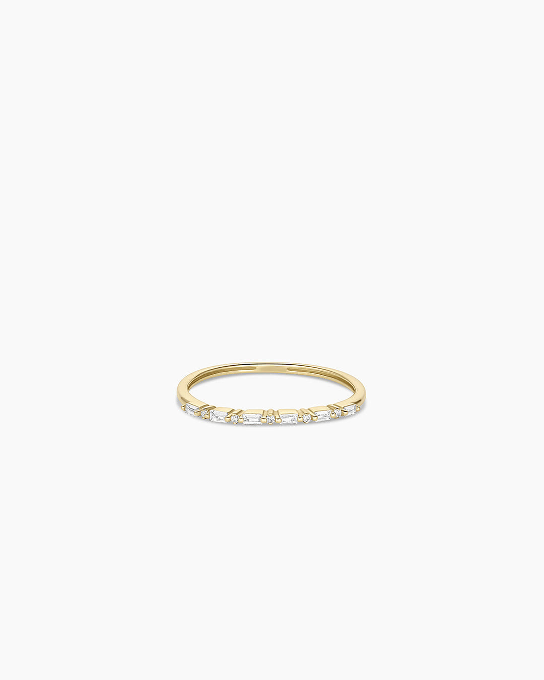 Fine 14K Diamond and White Sapphire Amara Row Ring