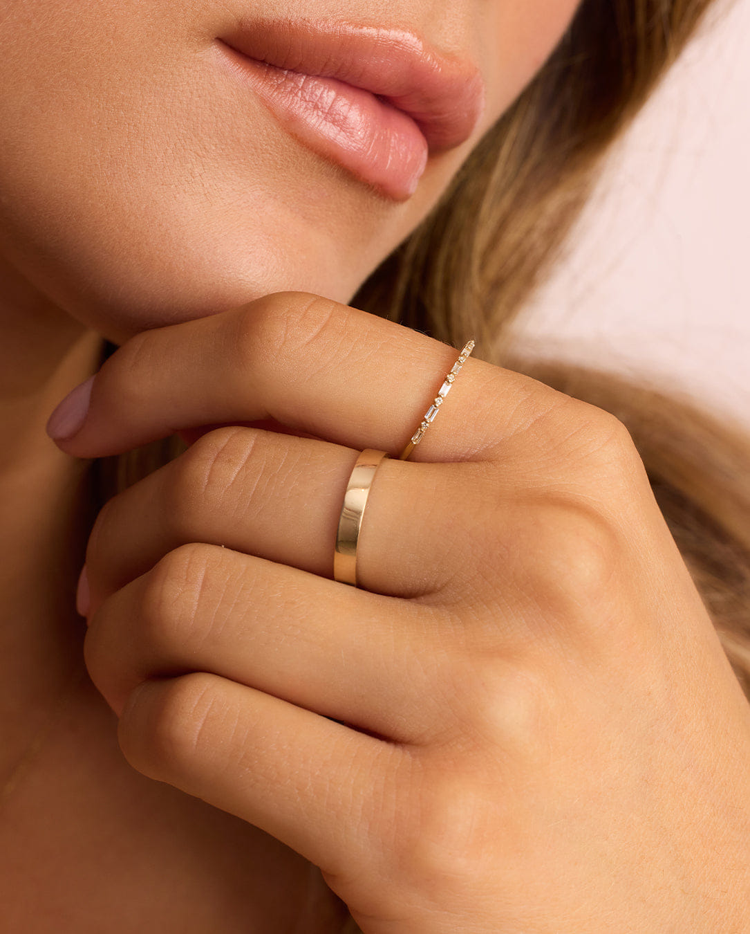 Fine 14K Diamond and White Sapphire Amara Row Ring