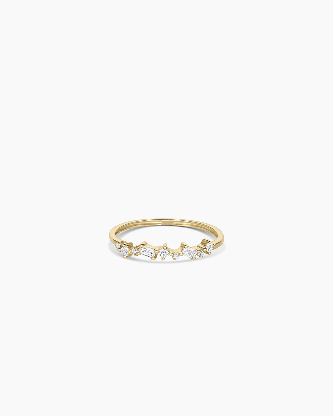 Fine 14K Diamond and White Sapphire Amara Cluster Ring