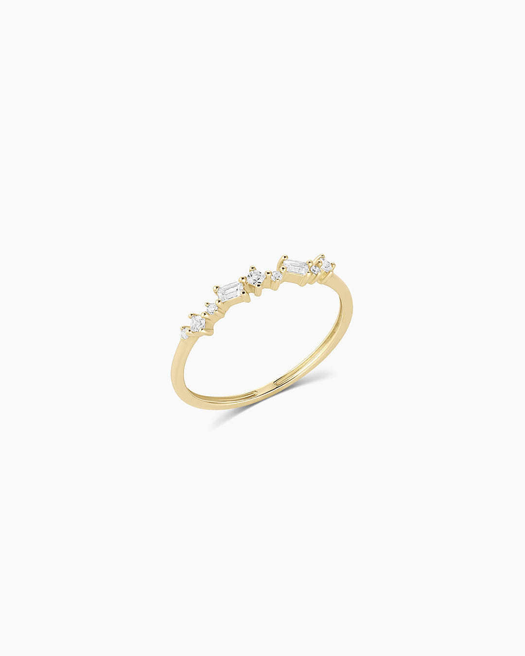 Fine 14K Diamond and White Sapphire Amara Cluster Ring