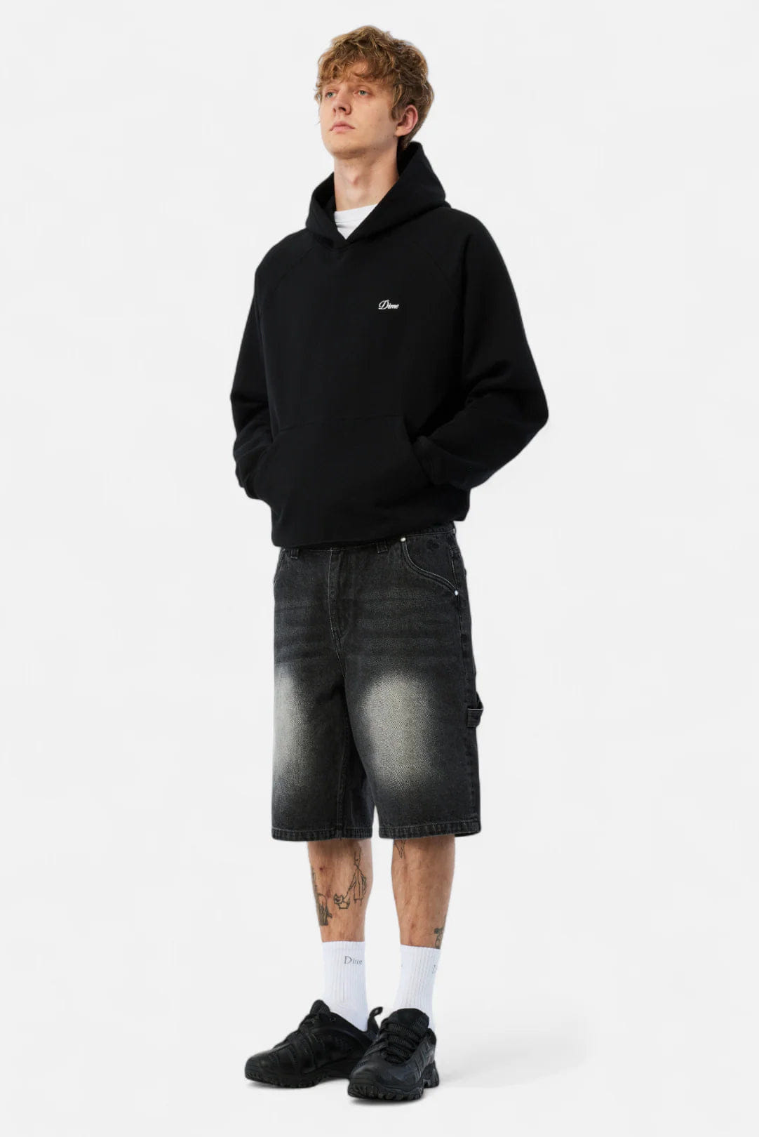 Dime MTL Classic Denim Shorts Sandblasted Black