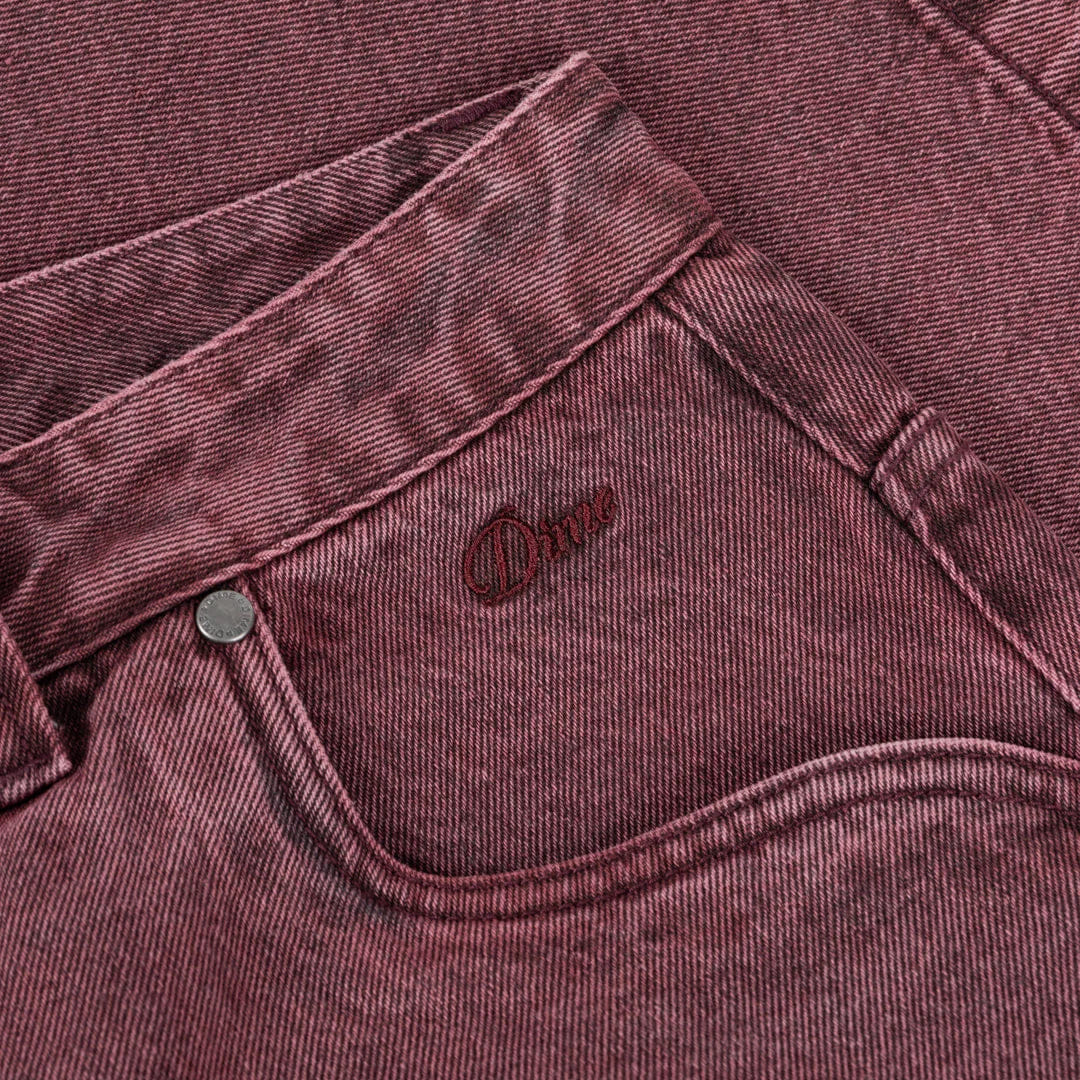 Dime MTL Classic Denim Shorts Wine Wash