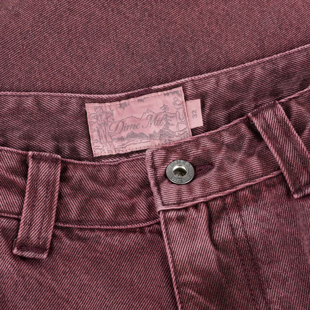 Dime MTL Classic Denim Shorts Wine Wash