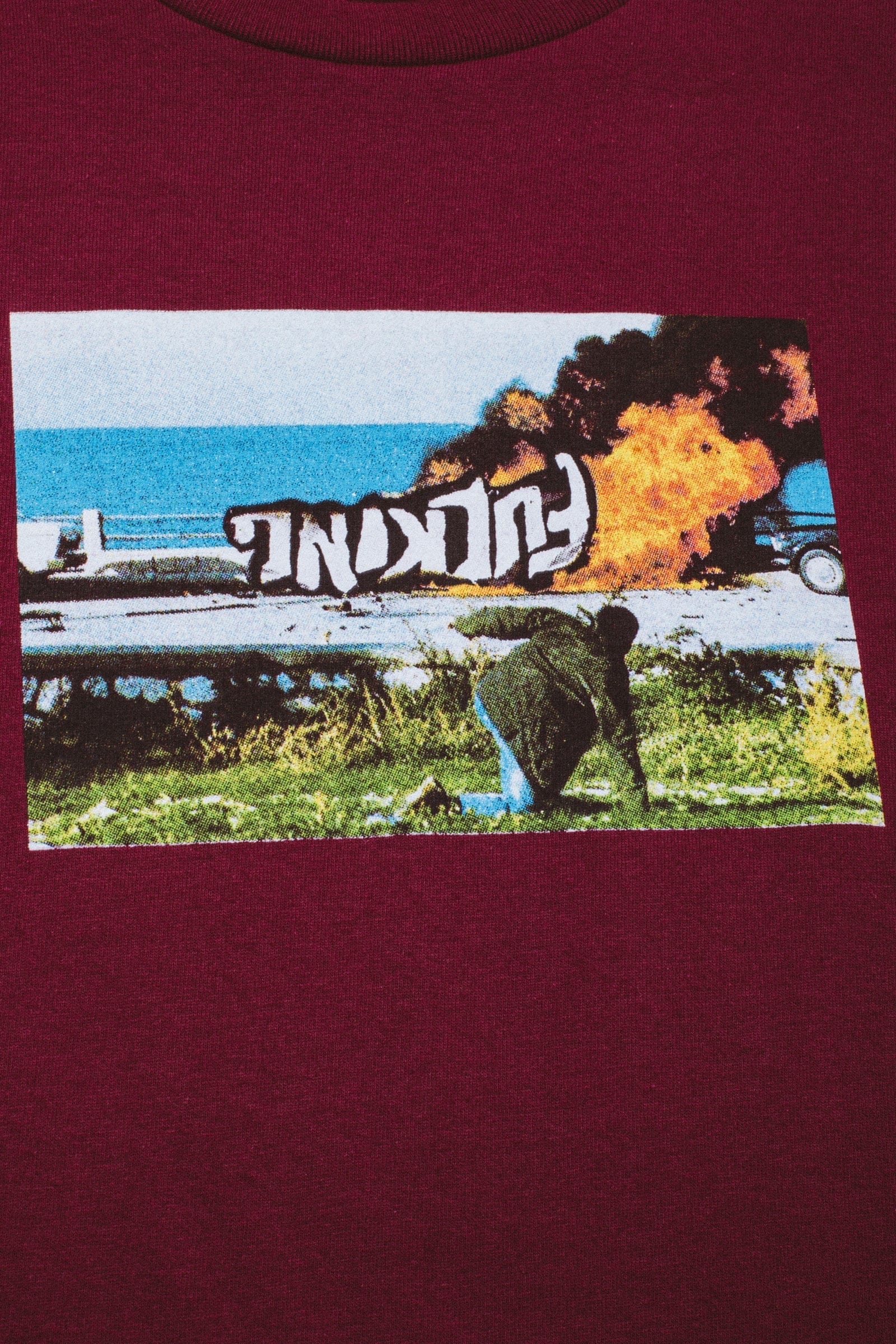 FA Car Burn Tee Maroon