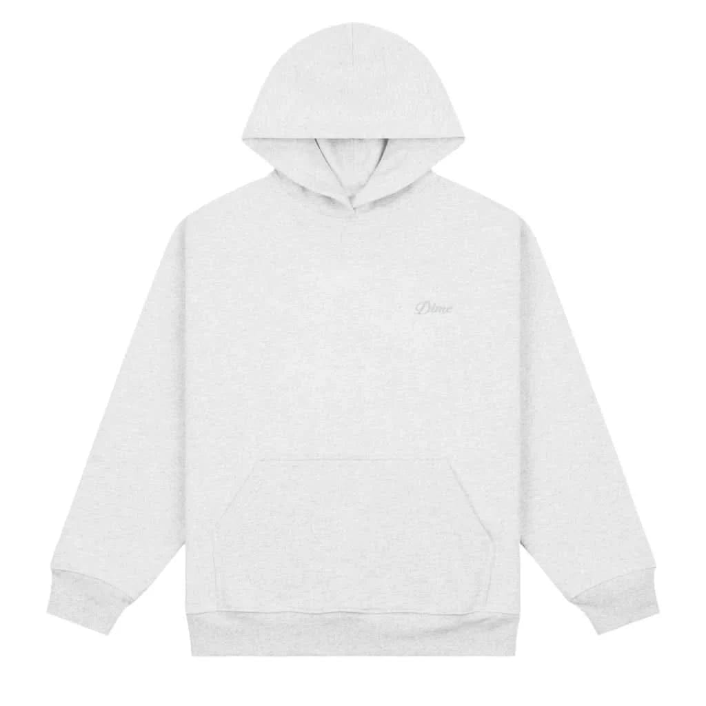 Dime MTL Cursive Small Logo Hoodie Grey