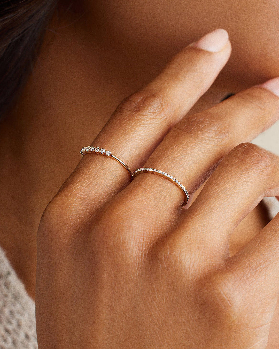 Fine 14K Diamond Bar Eternity Ring
