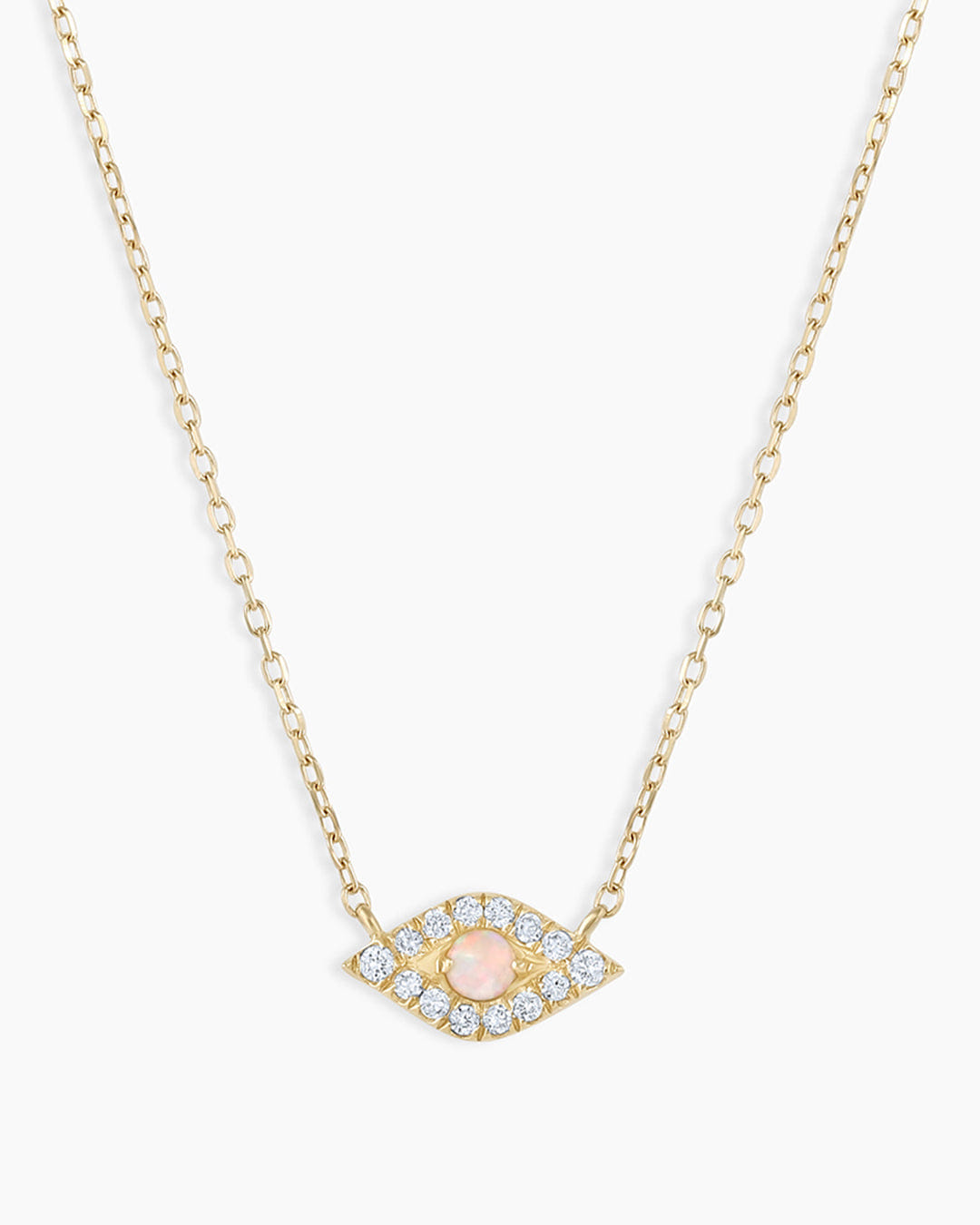 Fine 14K Diamond Evil Eye Necklace