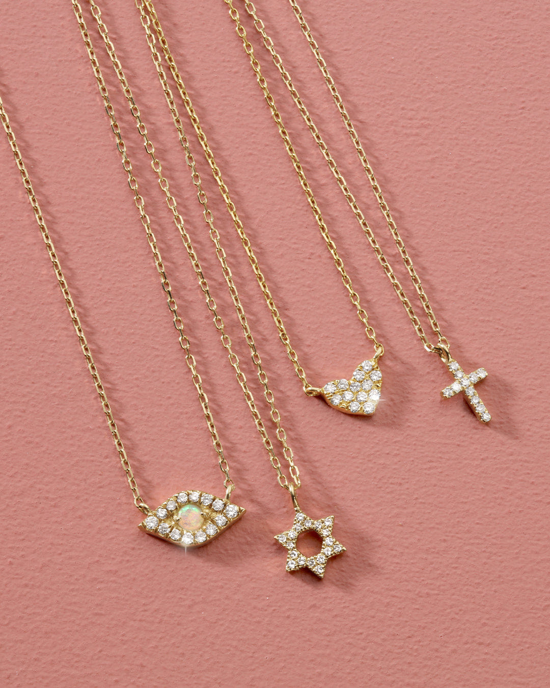 Fine 14K Diamond Evil Eye Necklace