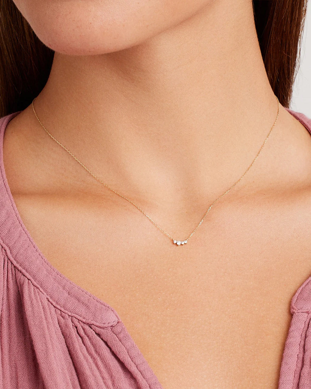 Fine 14K Diamond Cluster Necklace
