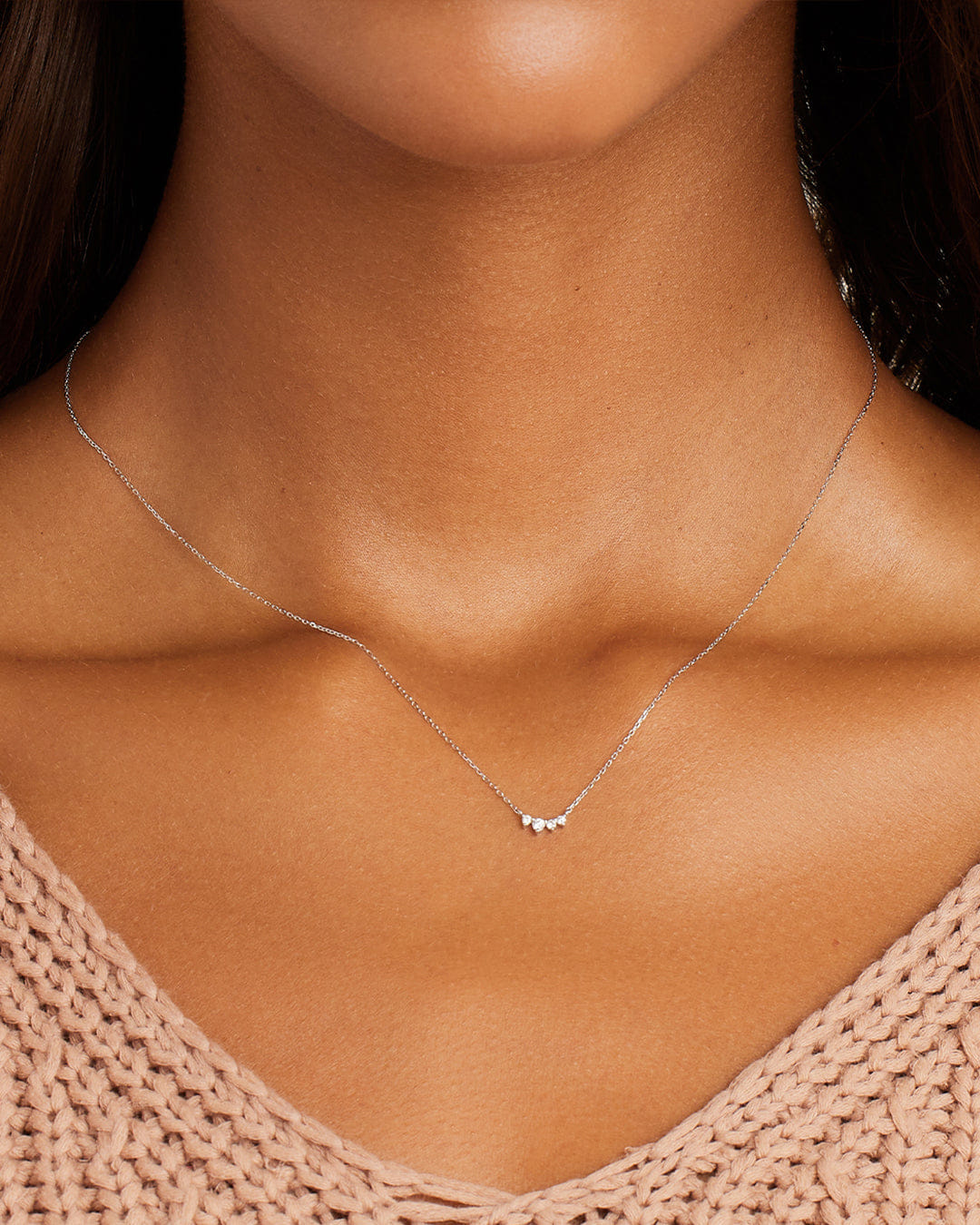 Fine 14K Diamond Cluster Necklace