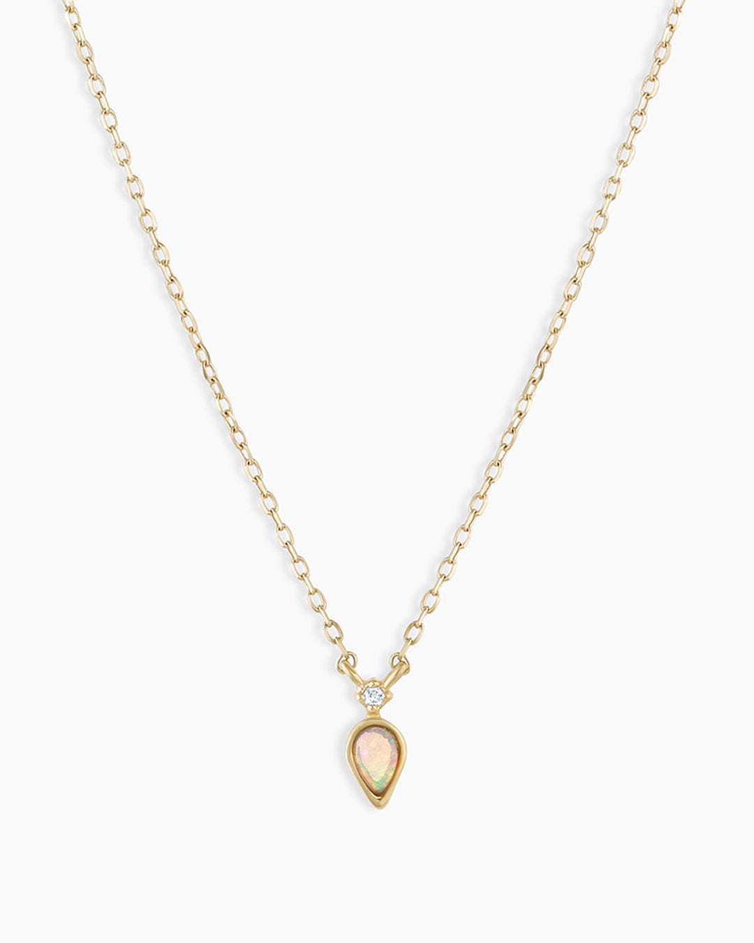 Fine 14K Diamond and Opal Necklace