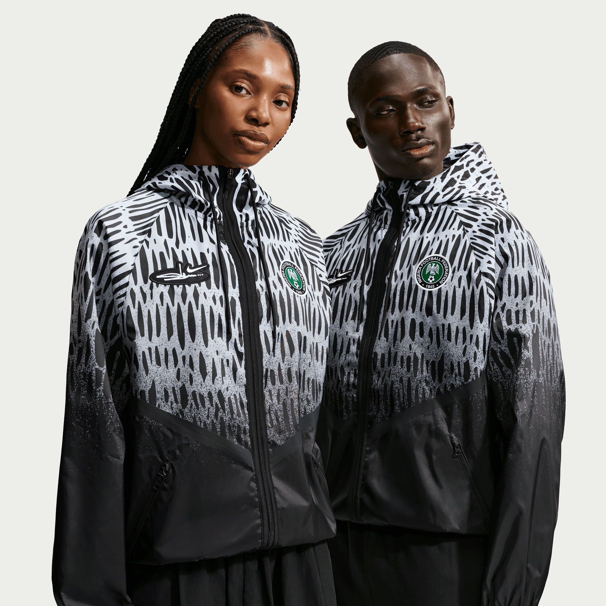 Nike NIGERIA X SLAWN X NIKE "X2" ANTHEM JACKET - BLACK / WHITE