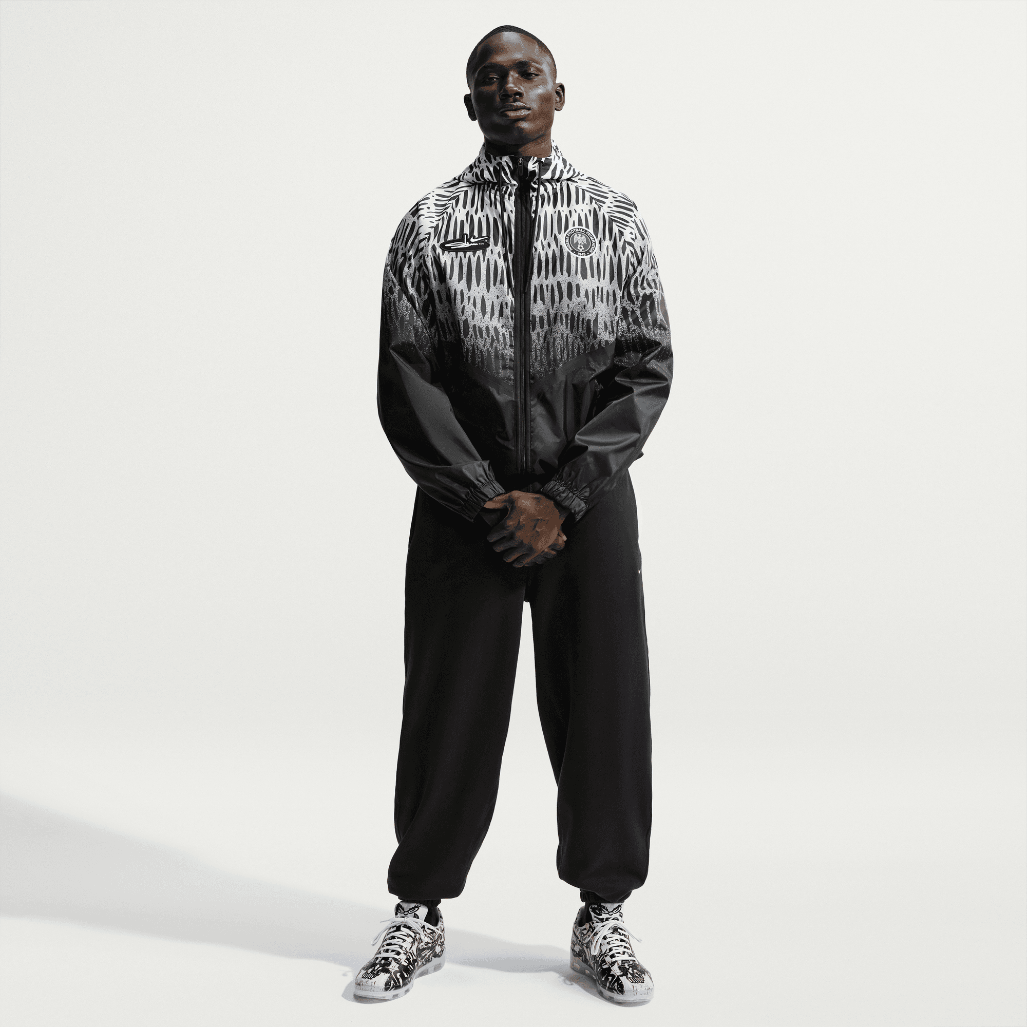 Nike NIGERIA X SLAWN X NIKE "X2" ANTHEM JACKET - BLACK / WHITE