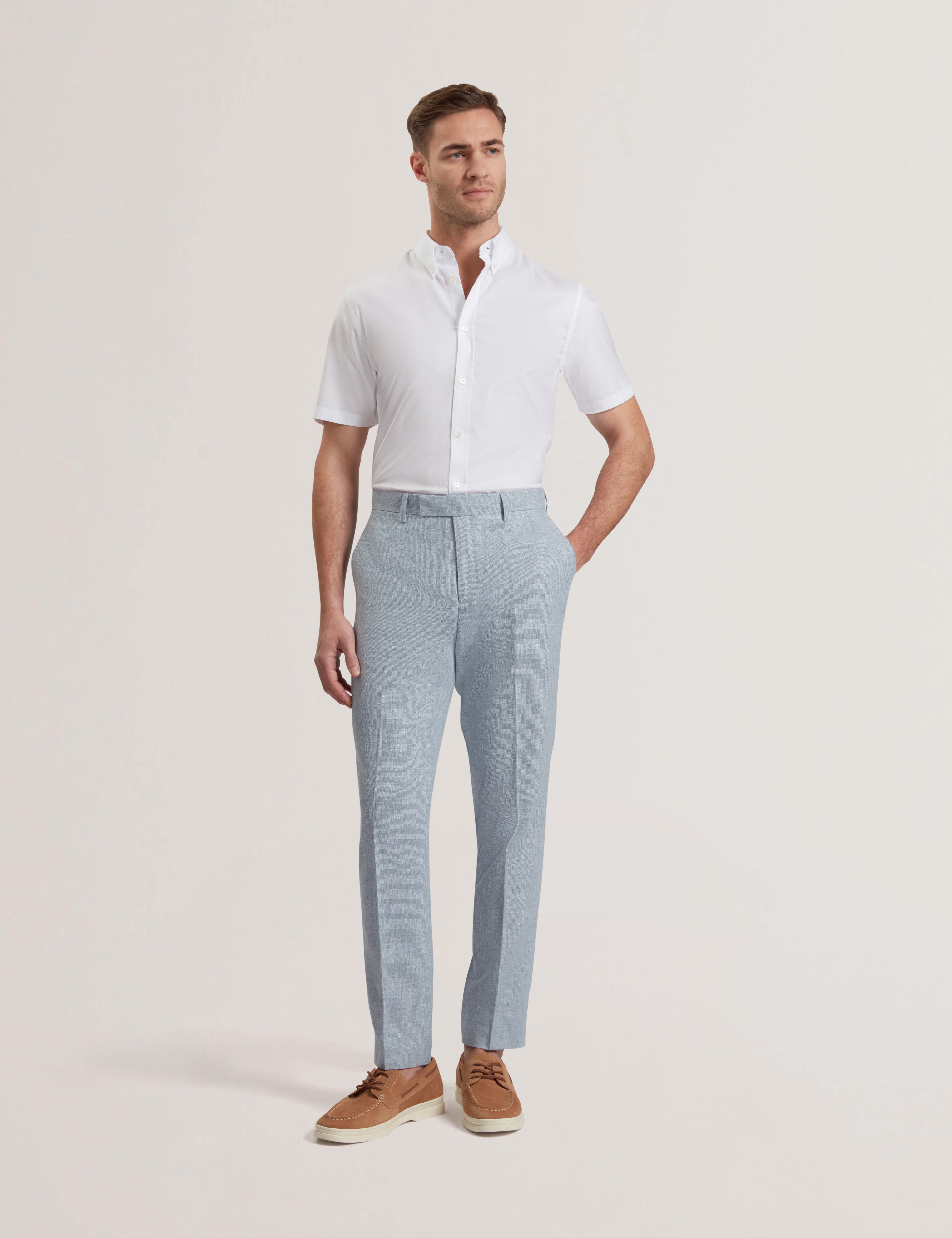 Ted Baker MOV Kenleyt Stretch Linen Trouser Lt-Blue