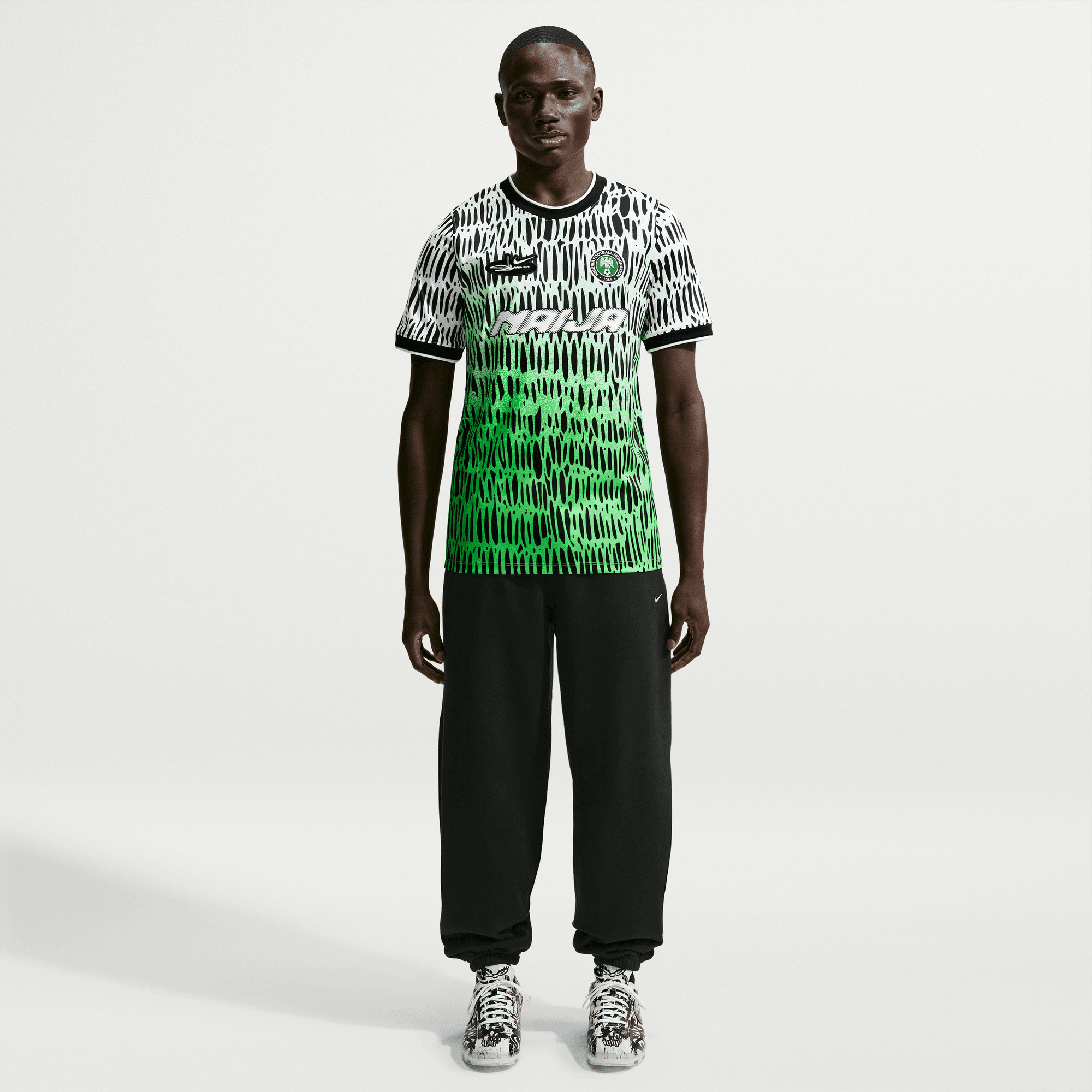 Nike NIGERIA X SLAWN X NIKE "X2" DRI-FIT ACADEMY PRO PREMATCH JERSEY - BLACK / WHITE