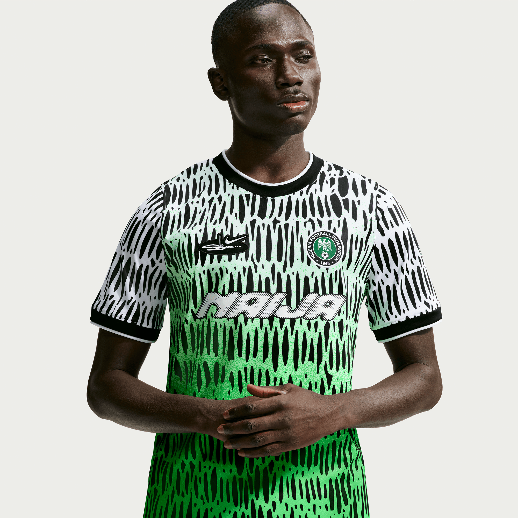 Nike NIGERIA X SLAWN X NIKE "X2" DRI-FIT ACADEMY PRO PREMATCH JERSEY - BLACK / WHITE