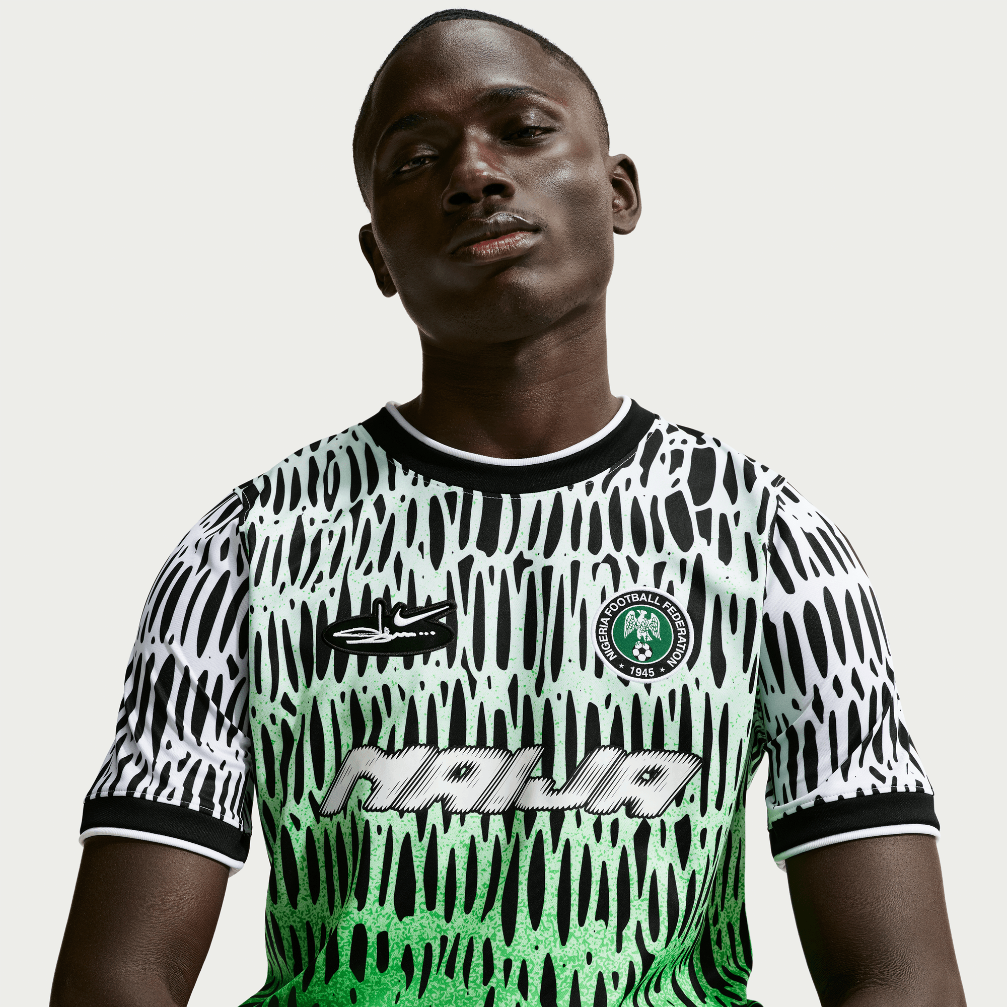 Nike NIGERIA X SLAWN X NIKE "X2" DRI-FIT ACADEMY PRO PREMATCH JERSEY - BLACK / WHITE