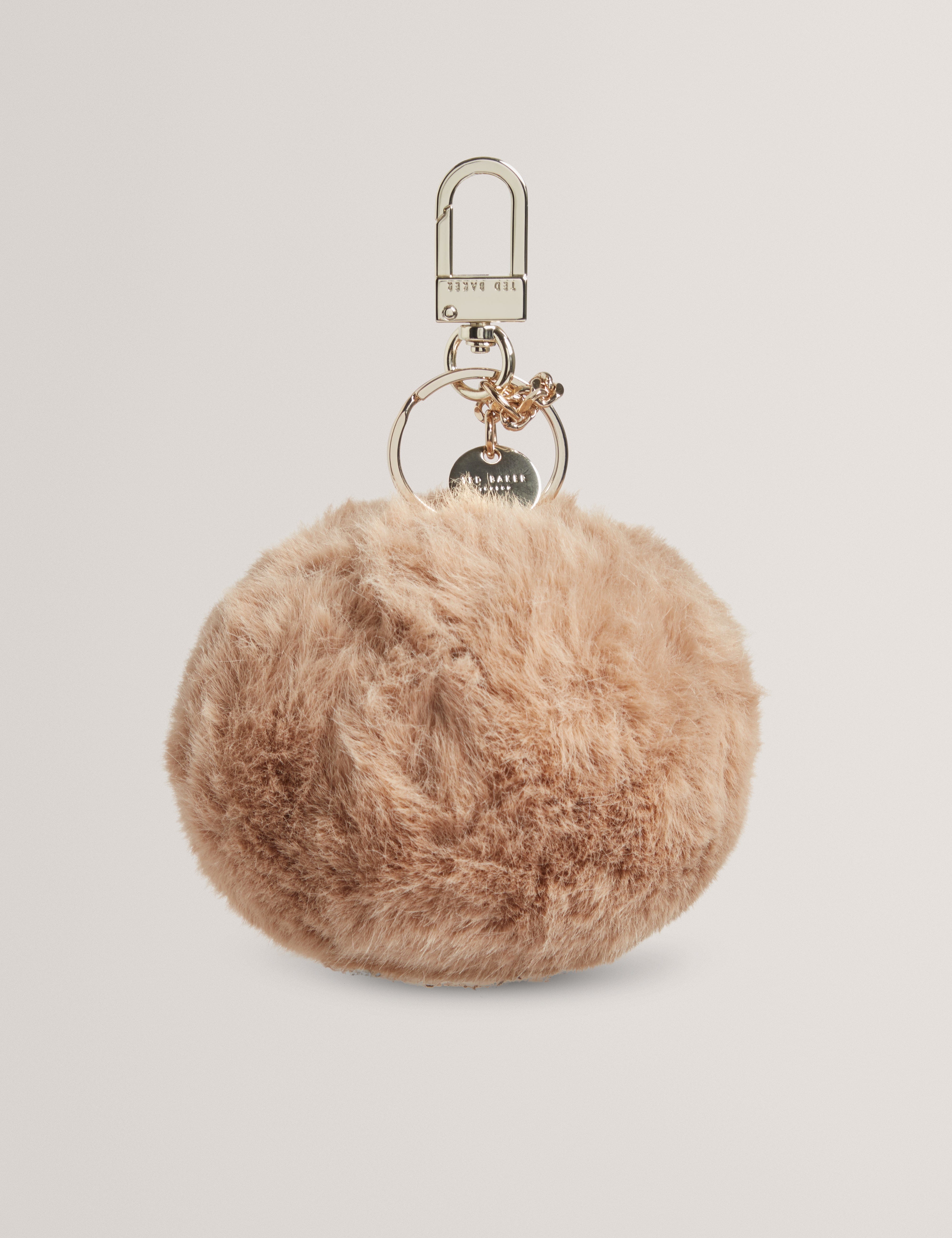 Ted Baker MOV Pomenna Faux Fur Pom Pom Keyring Camel
