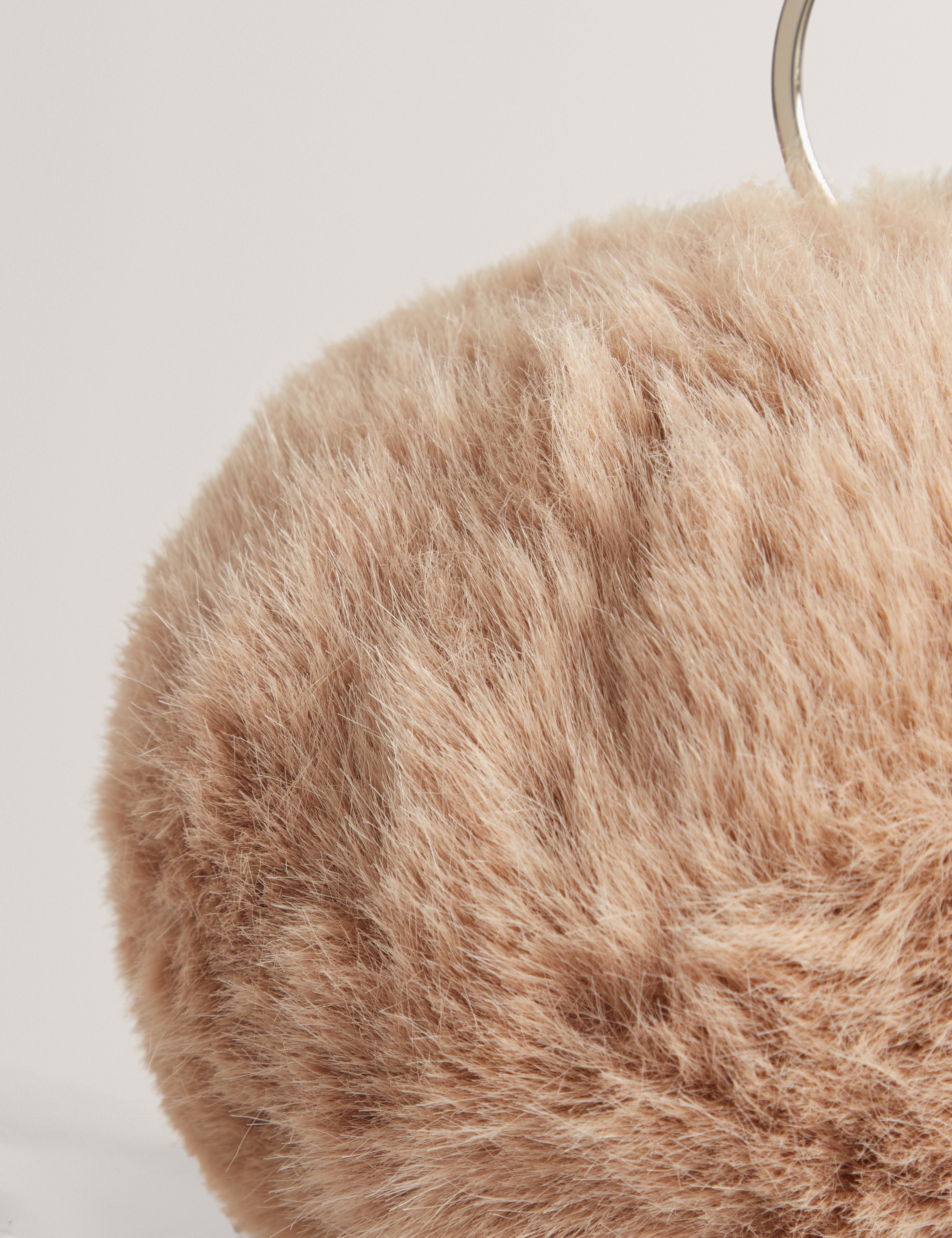 Ted Baker MOV Pomenna Faux Fur Pom Pom Keyring Camel