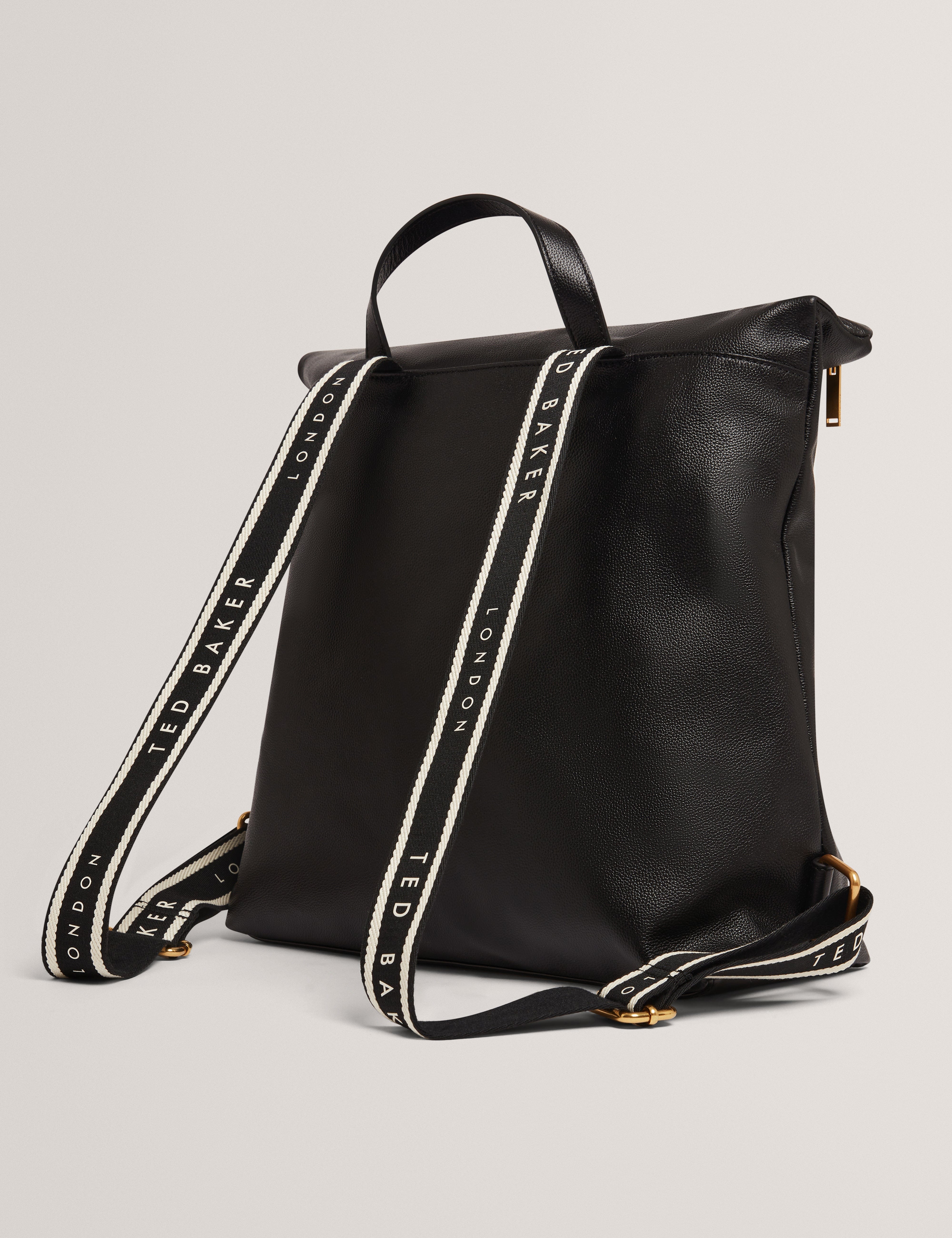 Ted Baker MOV Luccea Webbing Leather Backpack Black