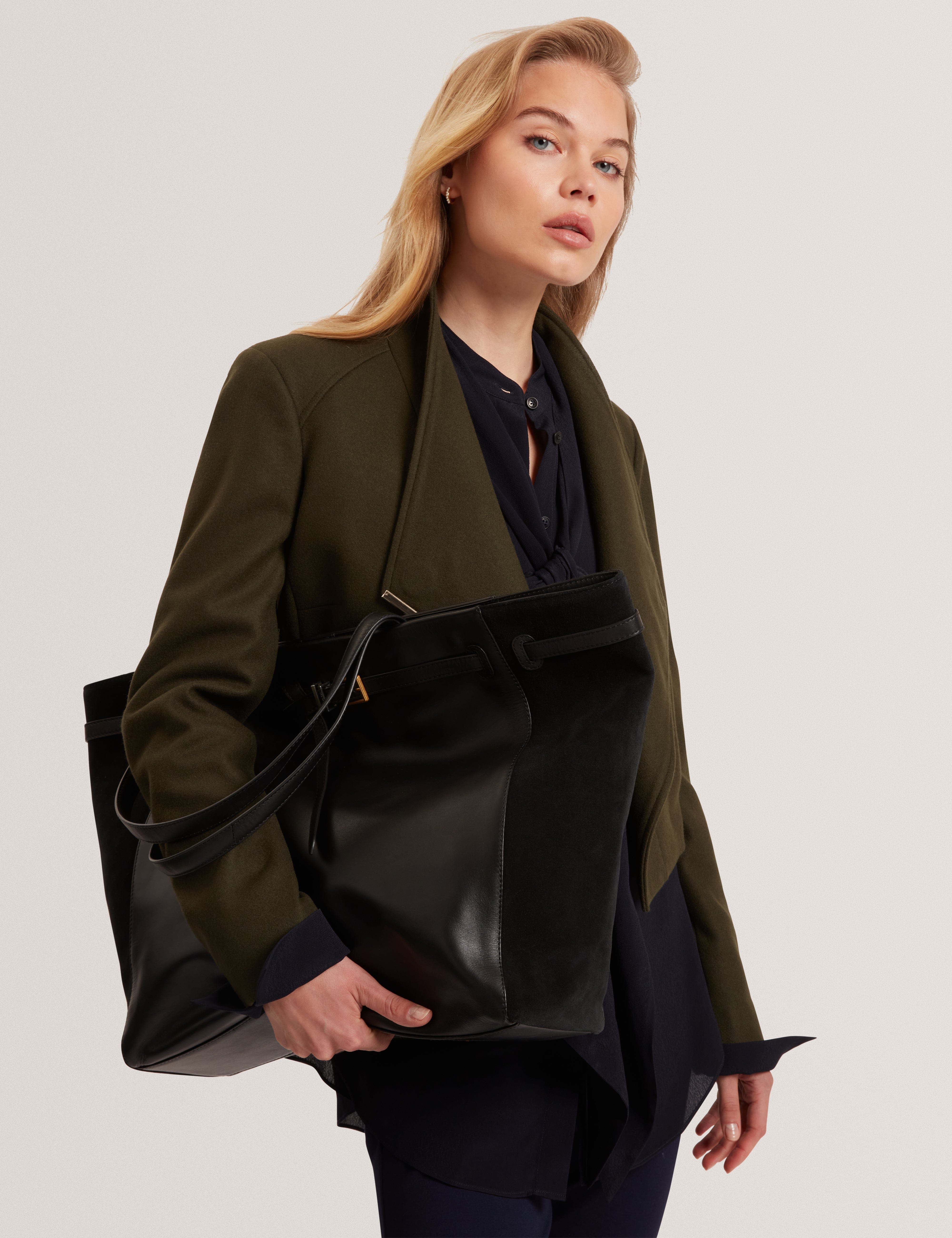 Ted Baker MOV Tashnie Leather Belted Detail Tote Bag Black