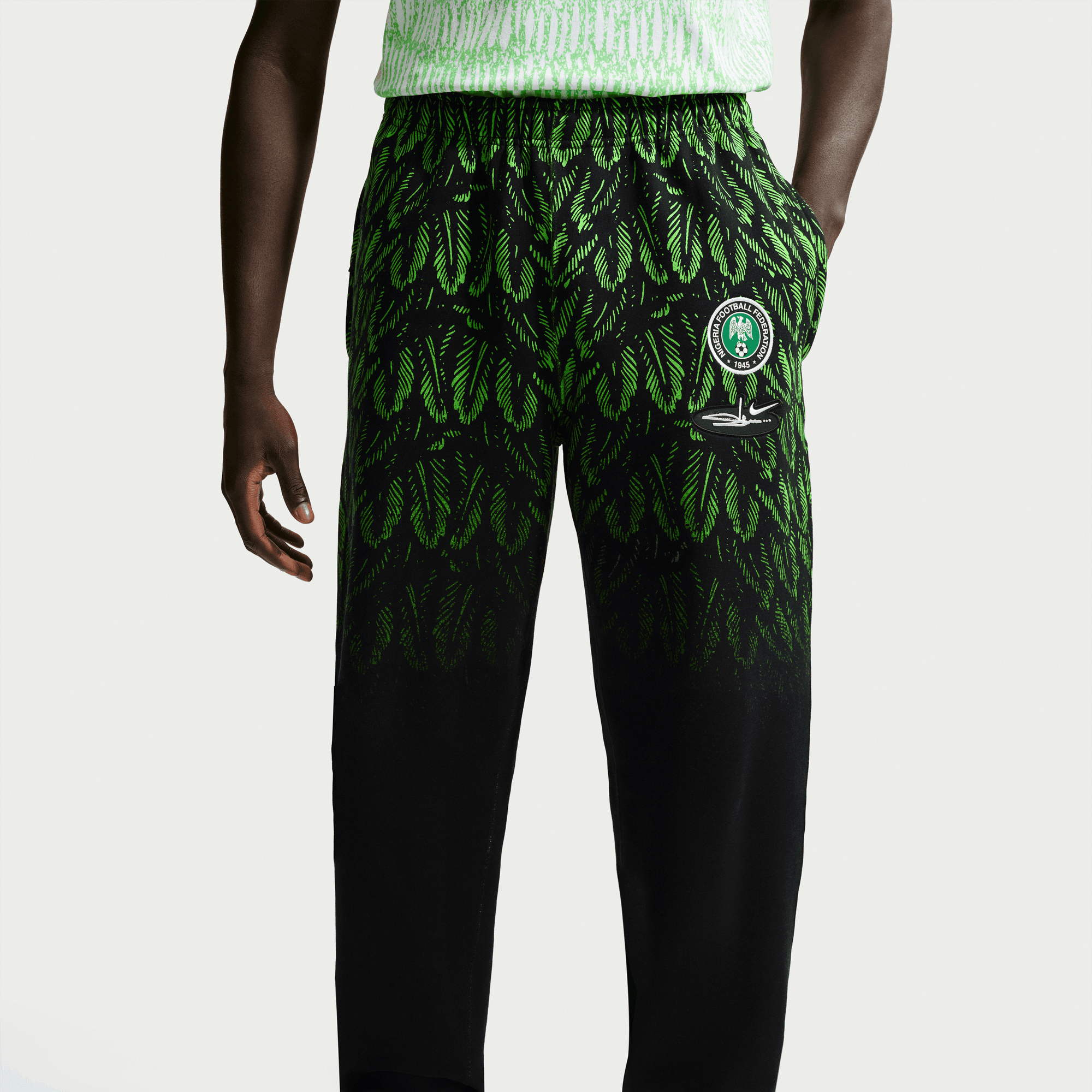 Nike NIGERIA X SLAWN X NIKE "X2" FLEECE PANT - BLACK / POISON GREEN