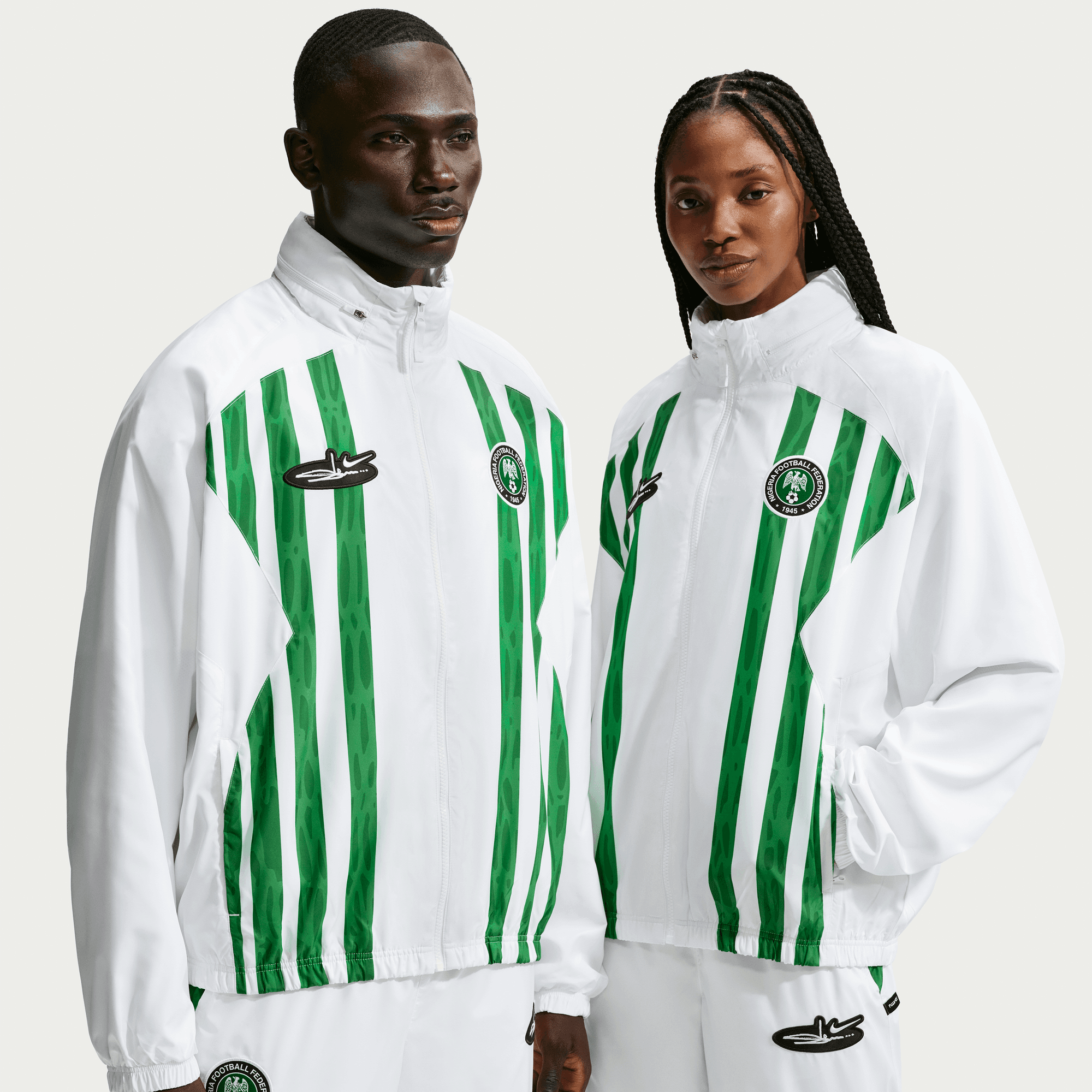 Nike NIGERIA X SLAWN X NIKE "X2" TRACK JACKET - WHITE / BLACK