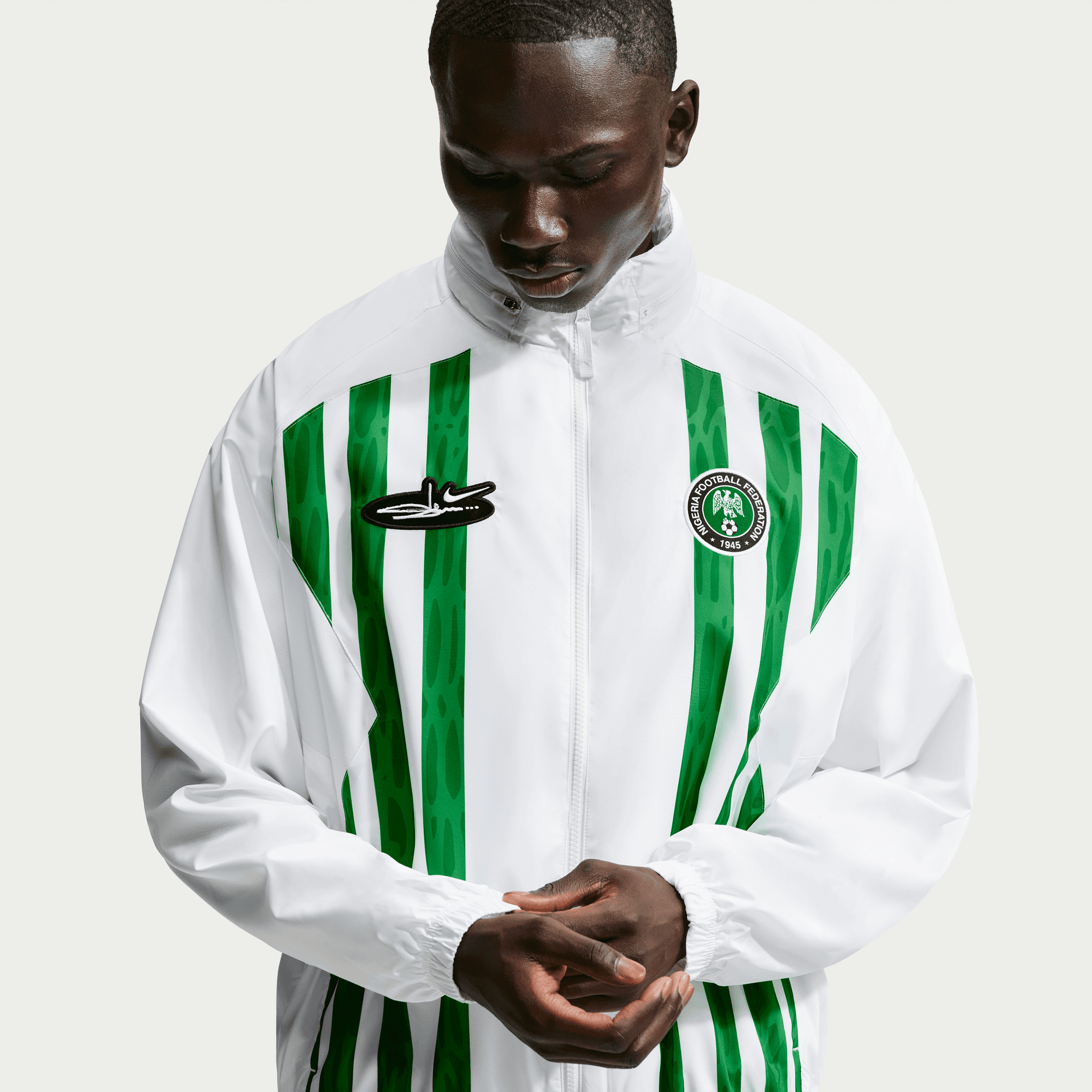 Nike NIGERIA X SLAWN X NIKE "X2" TRACK JACKET - WHITE / BLACK