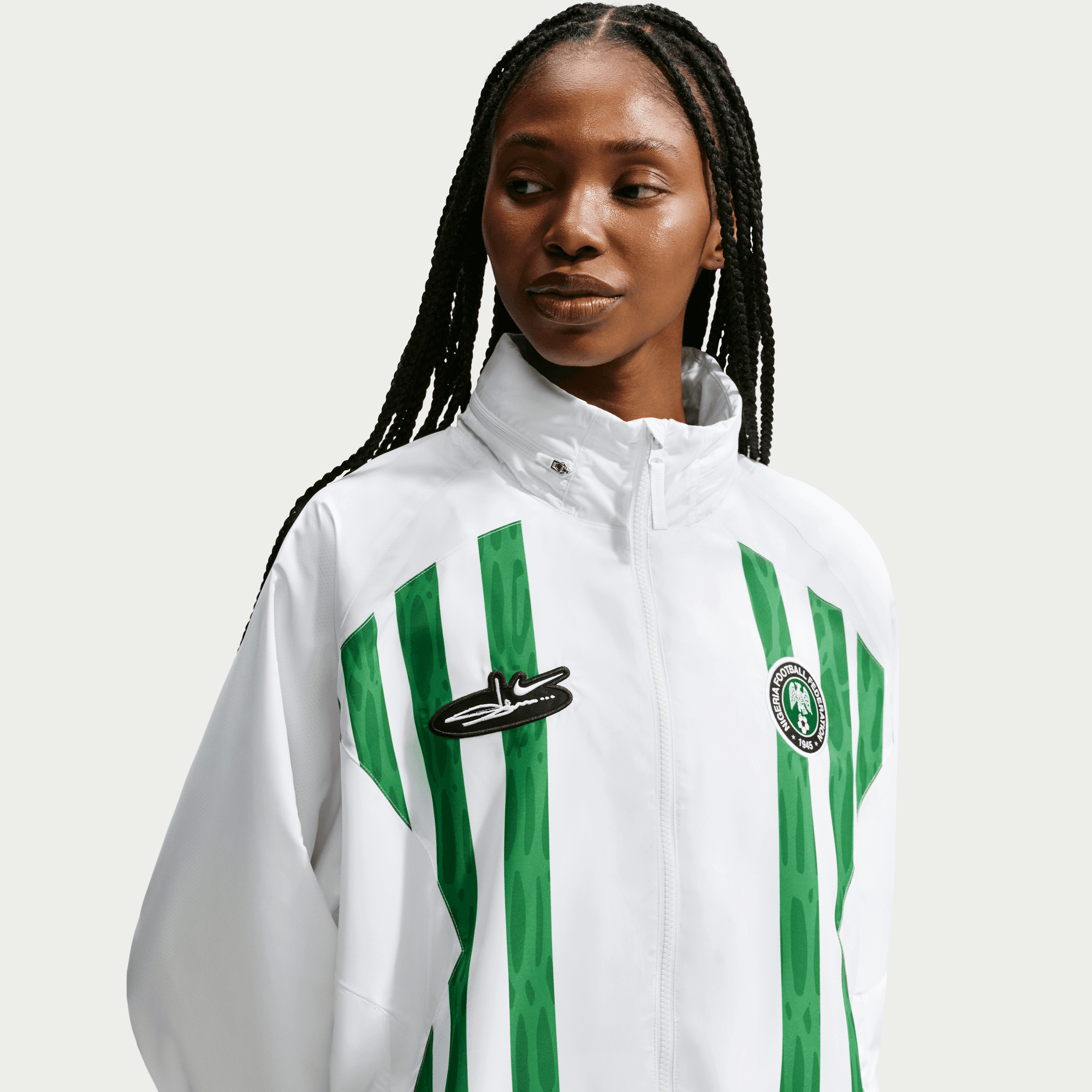 Nike NIGERIA X SLAWN X NIKE "X2" TRACK JACKET - WHITE / BLACK